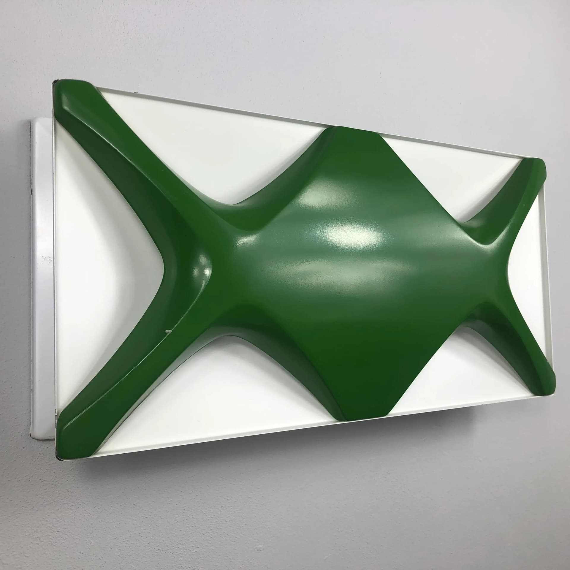 Kinkiet Space Age, metal zielony, proj. K. Link, Niemcy, lata 70. - 29396