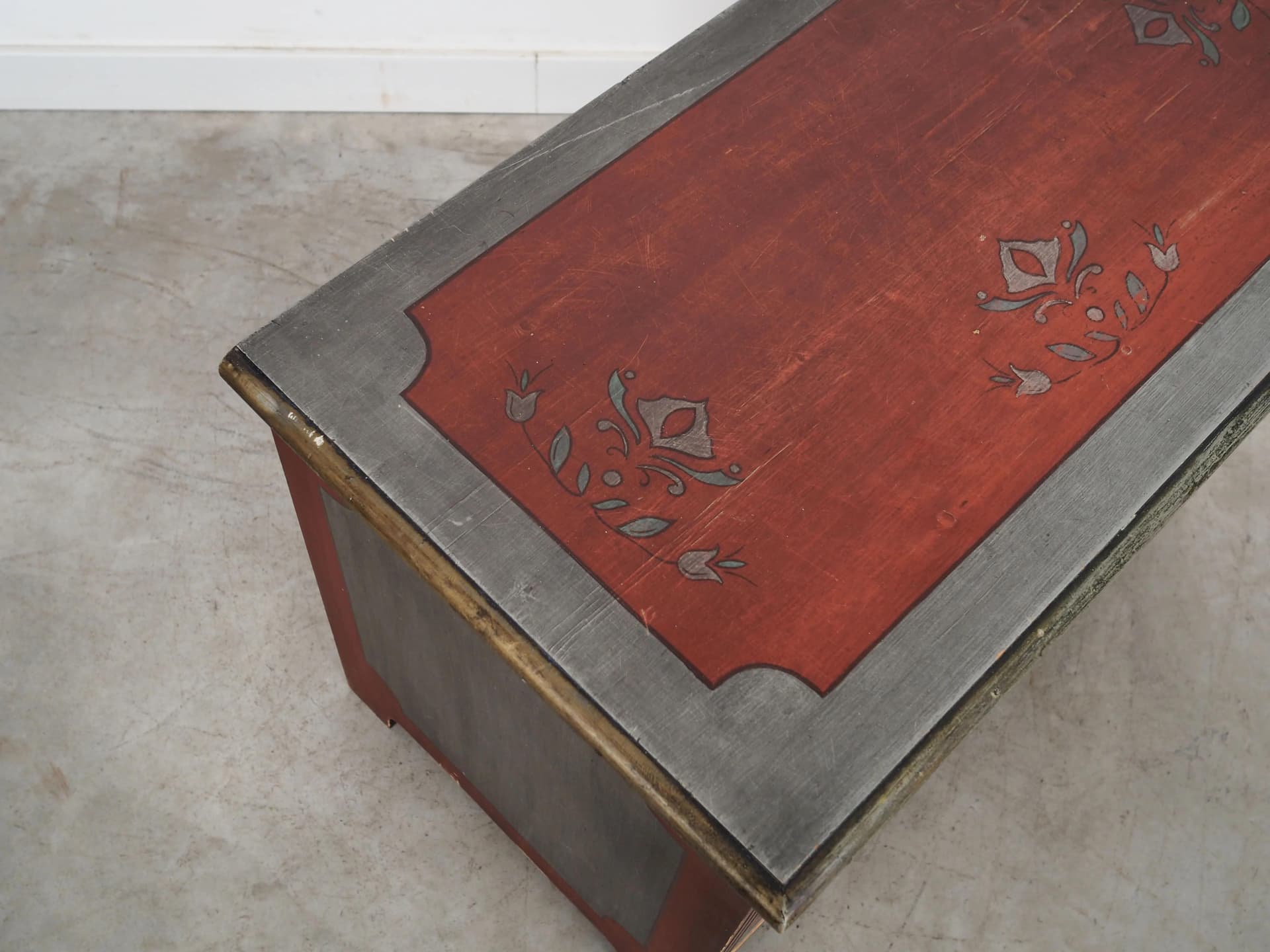 Komoda, sosna maroon szary, Dania, lata 50. - 29606