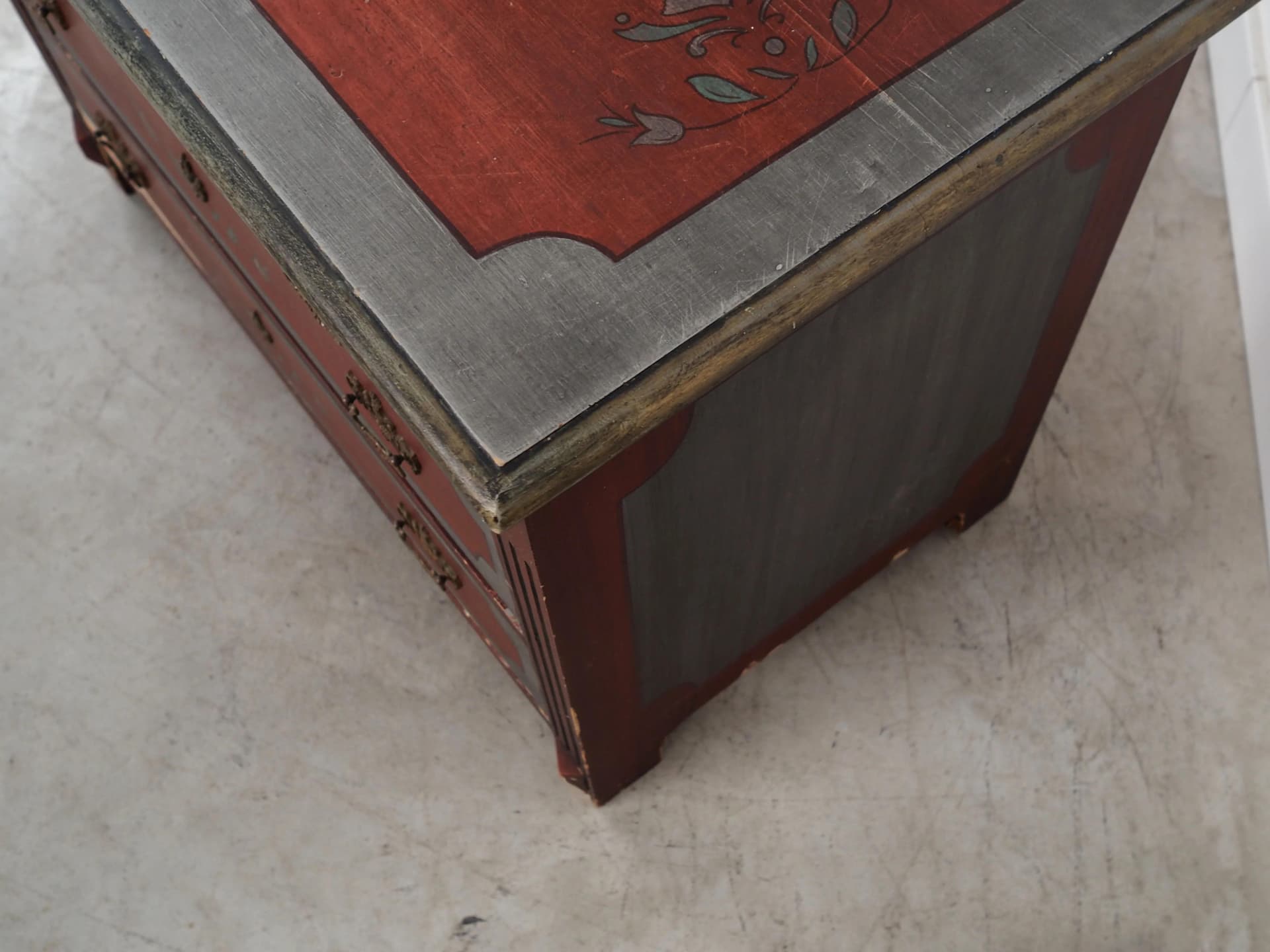 Komoda, sosna maroon szary, Dania, lata 50. - 29604