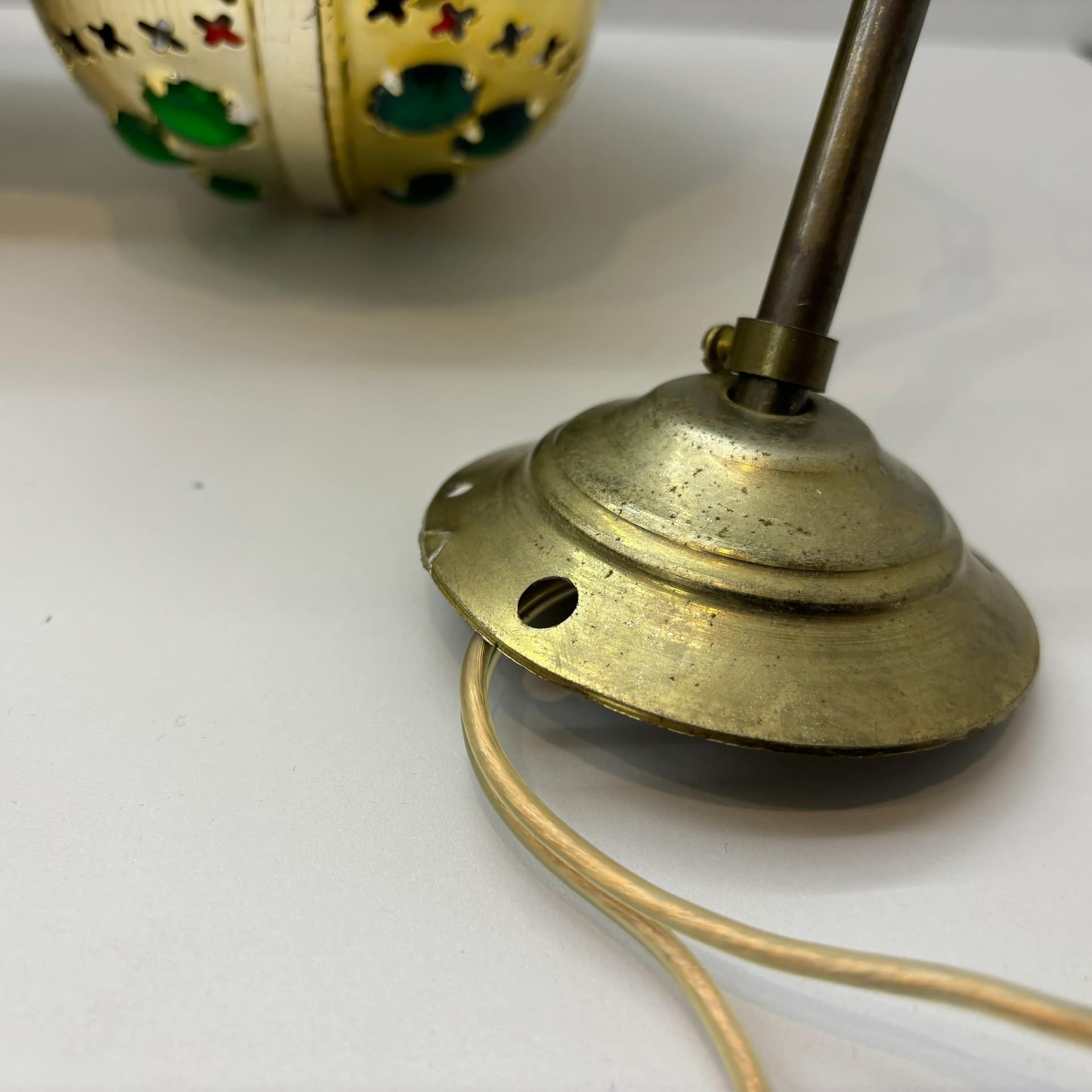 Pendant lamp, multicolor, metal, plastic, Morocco, 1970s. - 29390