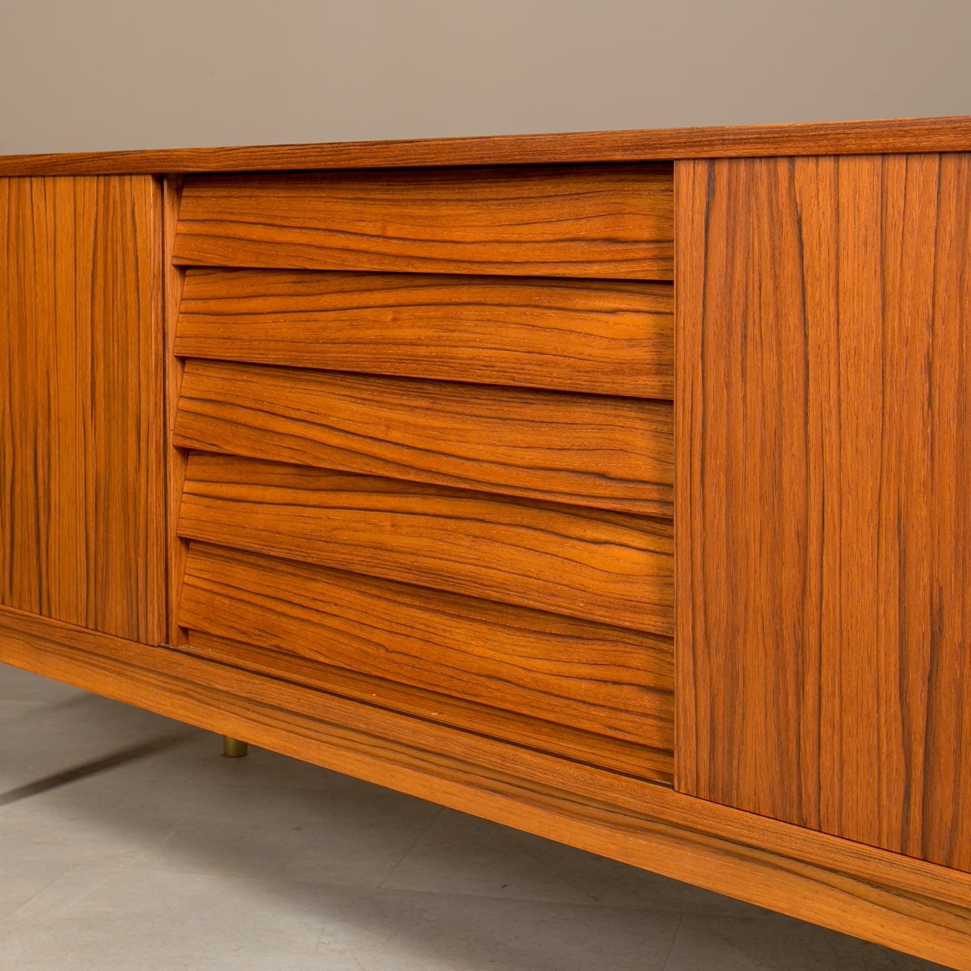 Sideboard, brązowy, drewno tekowe, Norwegia, lata 60. - 3505