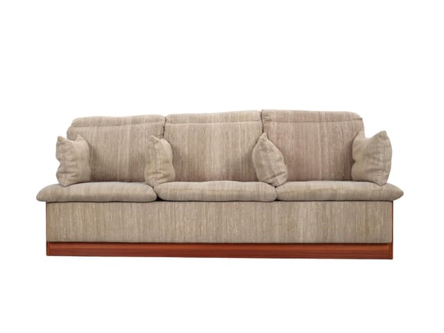 Sofa, beżowa tkanina, teak, Dania, lata 70. - WYMIARY