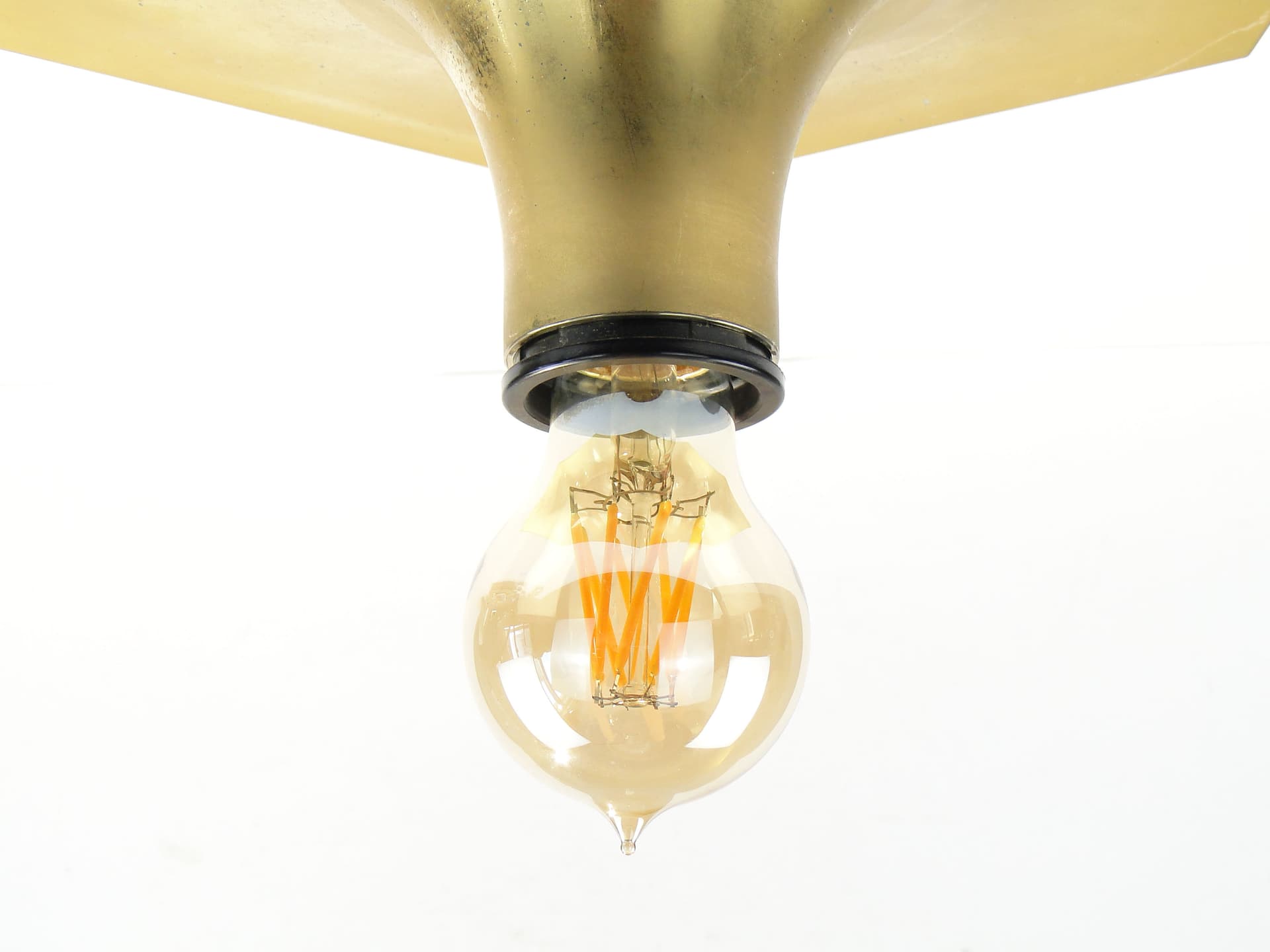 Plafon Saturno, złoty, mosiądz, proj. K. Motozawa, Staff Leuchten, Niemcy, lata 70. - 3513