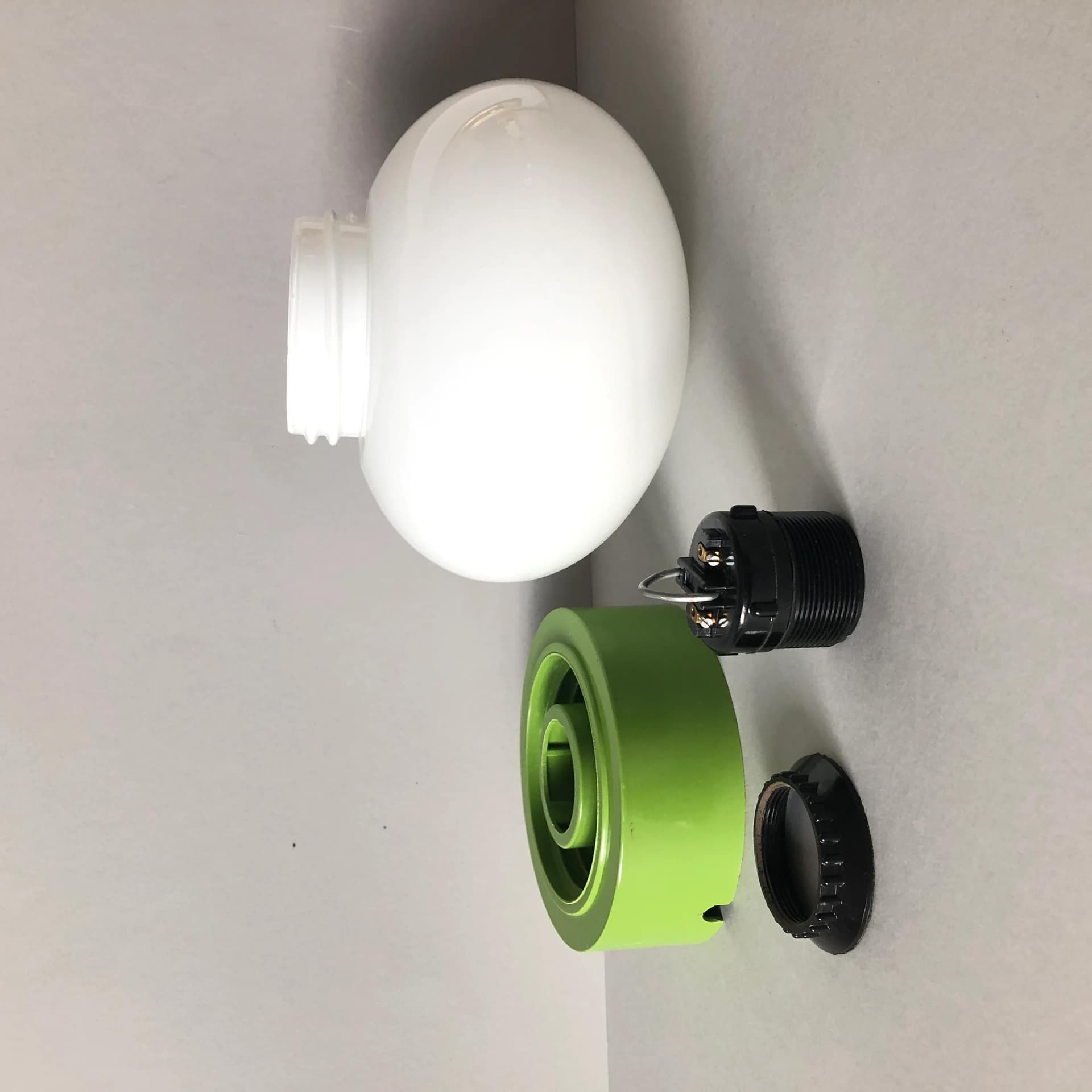 Green Bakelite Wall Lamp with Opaline Glass Shade, Netherlands, 1970s - 29711