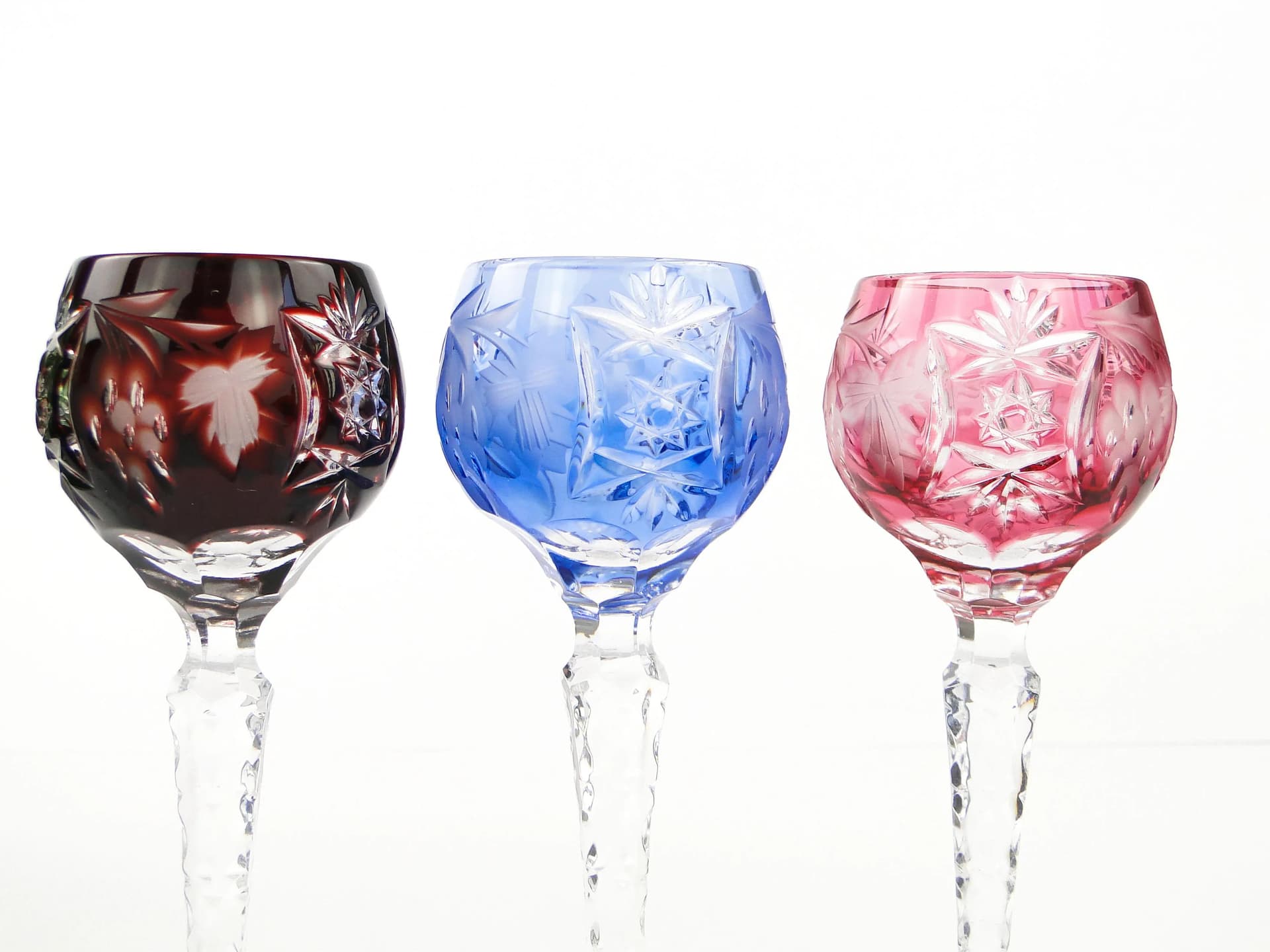 Set of liqueur glasses, Art Deco, multicolor, crystal, Poland, 1920s - 29756