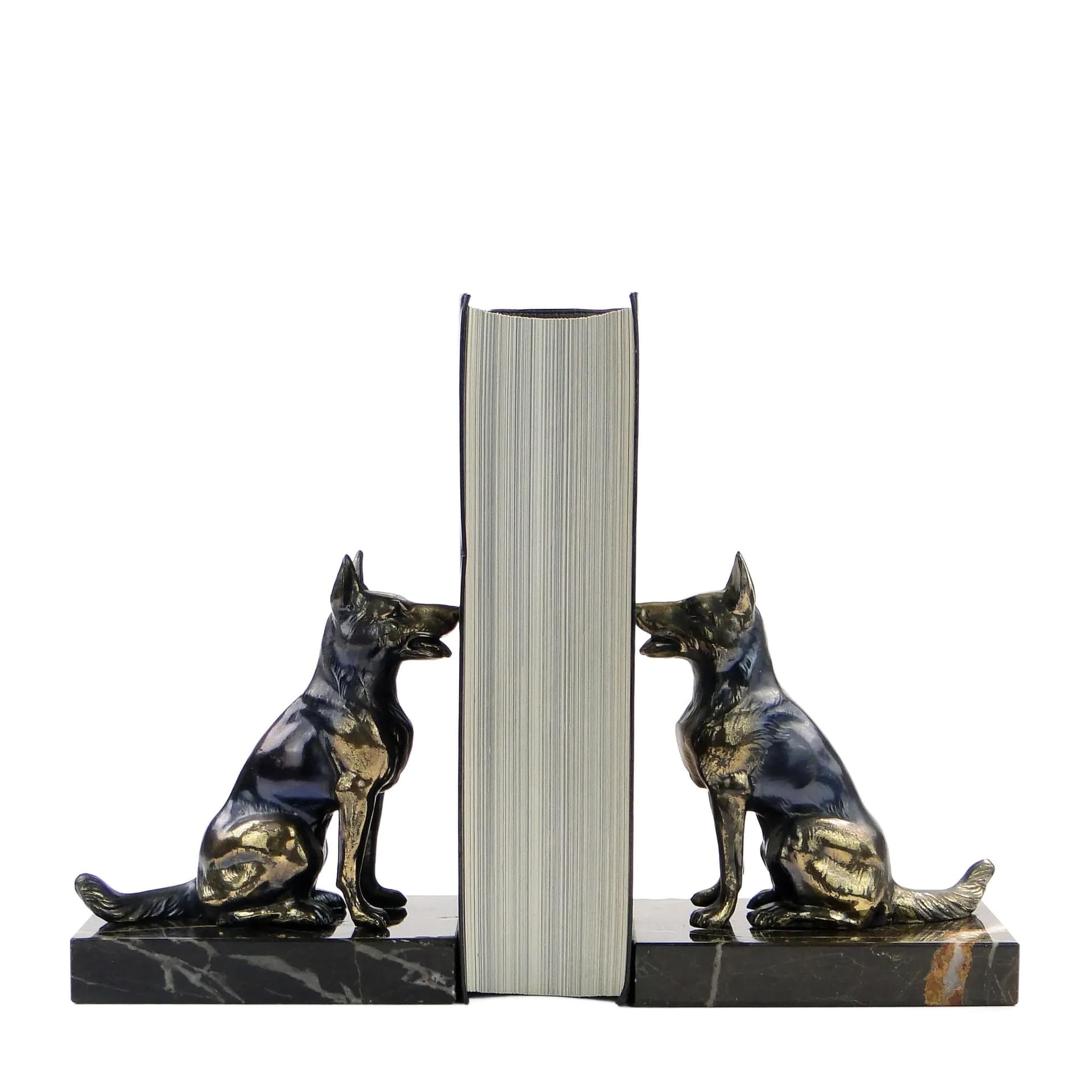 Pair of bookends Art Deco, black marble, France, 1920s