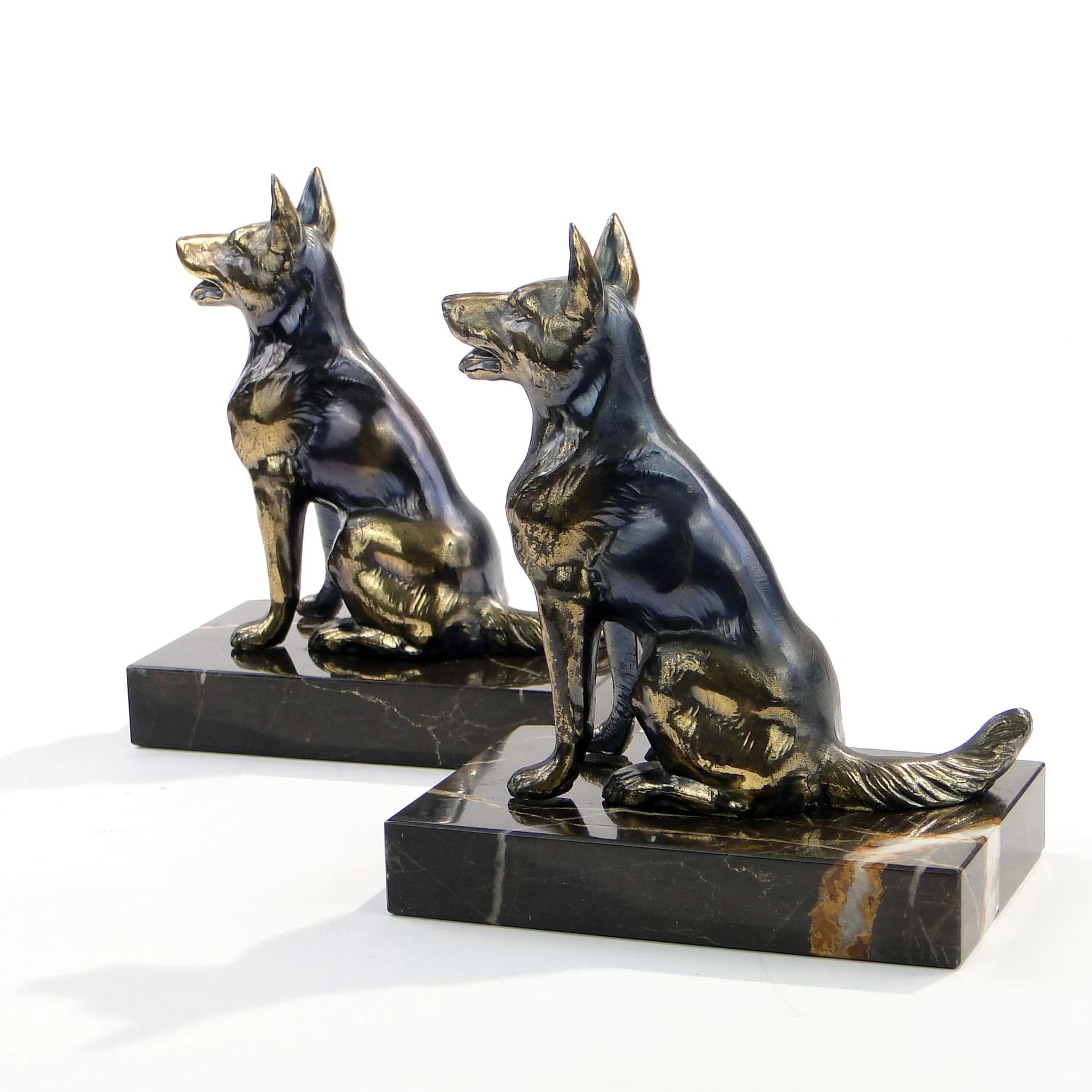 Pair of bookends Art Deco, black marble, France, 1920s - 29740