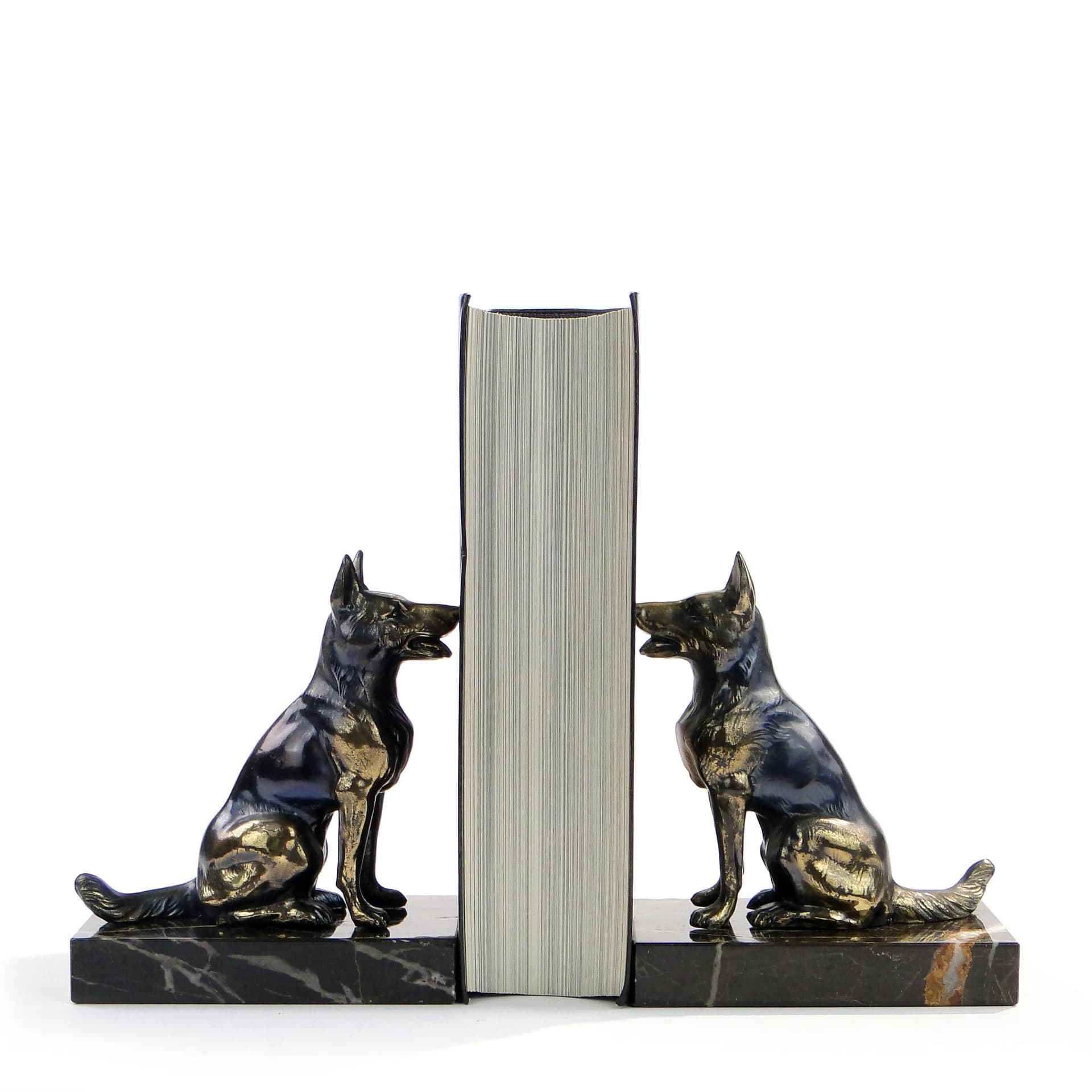 Pair of bookends Art Deco, black marble, France, 1920s - 29742