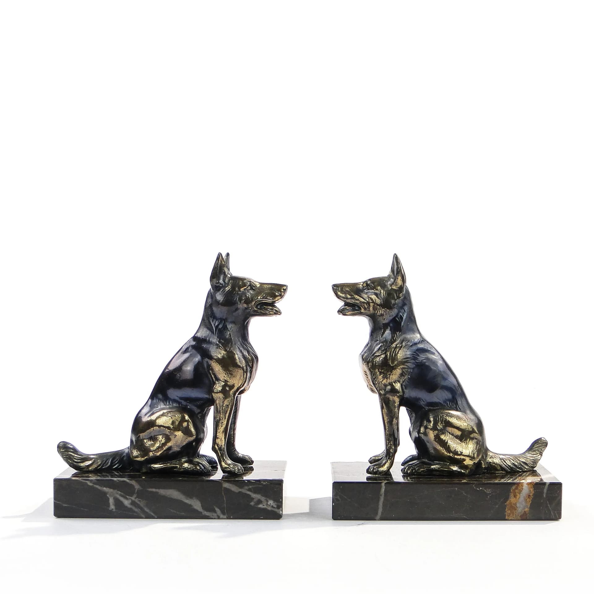 Pair of bookends Art Deco, black marble, France, 1920s - 29736