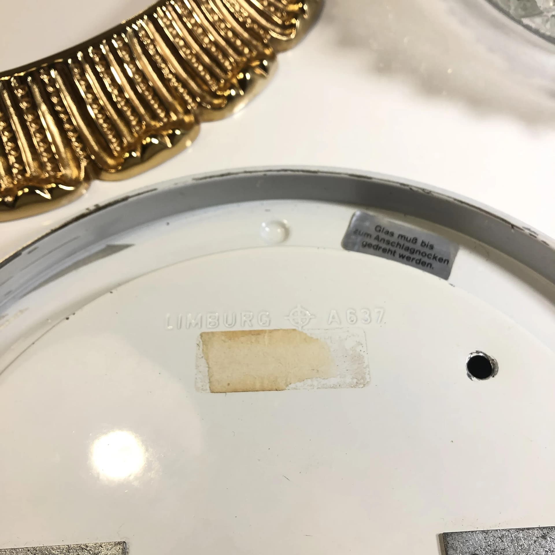 Plafon, transparent szkło, mosiądz, Limburg, Niemcy, lata 80. - 29994