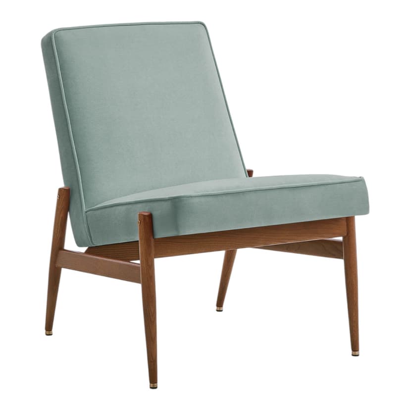 Fotel klubowy Fox, Velvet Mint, jesion 03 Dark, 366 Concept