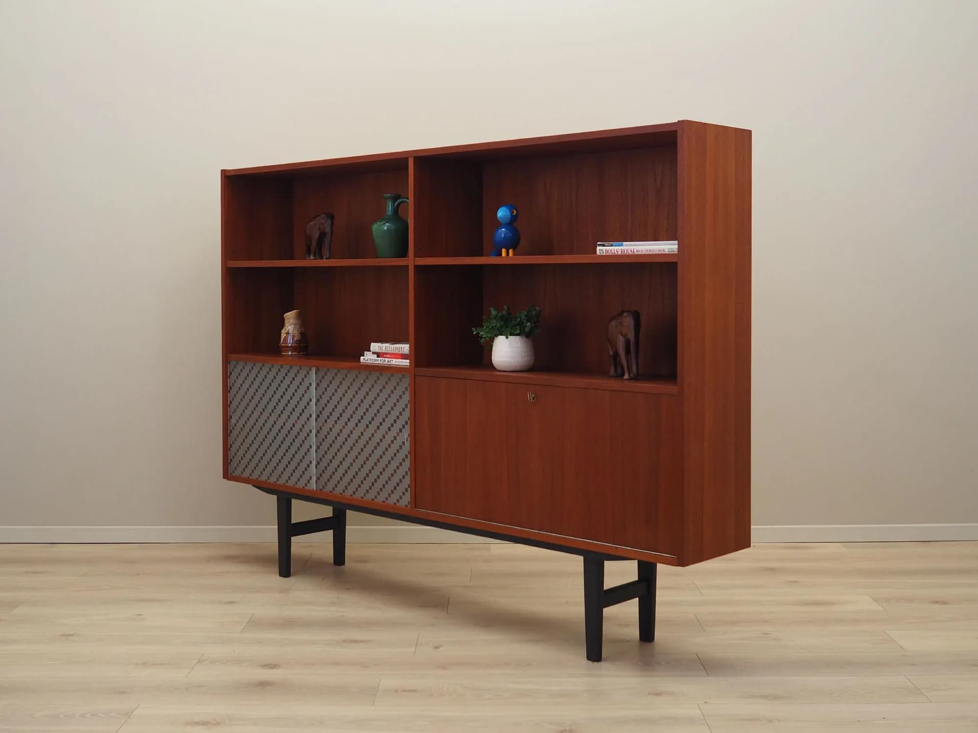 Bookcase, brown teak, Denmark, 1970s - 29819