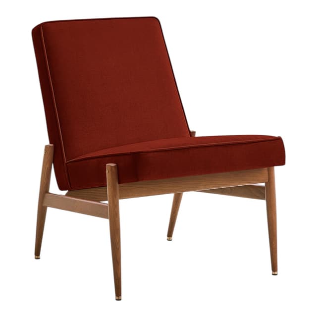 Fox Club Armchair 60x72x78 cm red velvet ash, armless, Lisek-inspired - DIMENSION