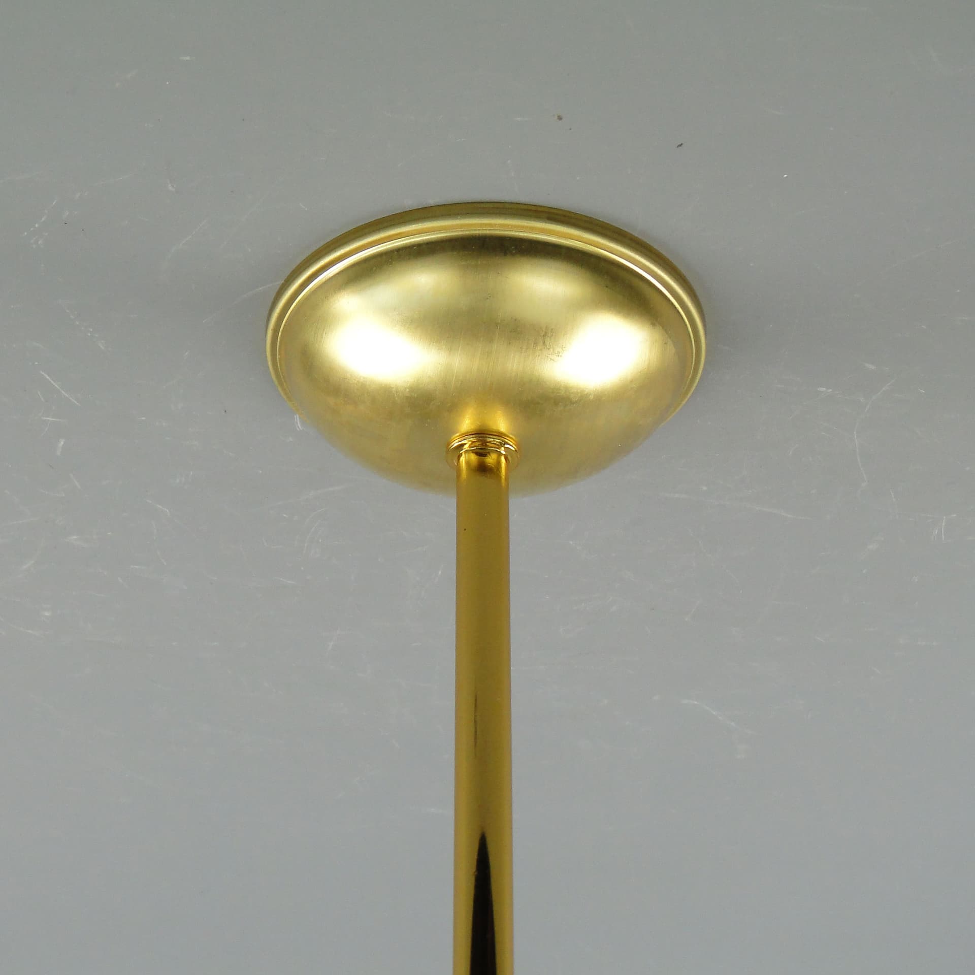 Ceiling Lamp Art Deco, white glass, brass, Poland, 1920s. - 3563
