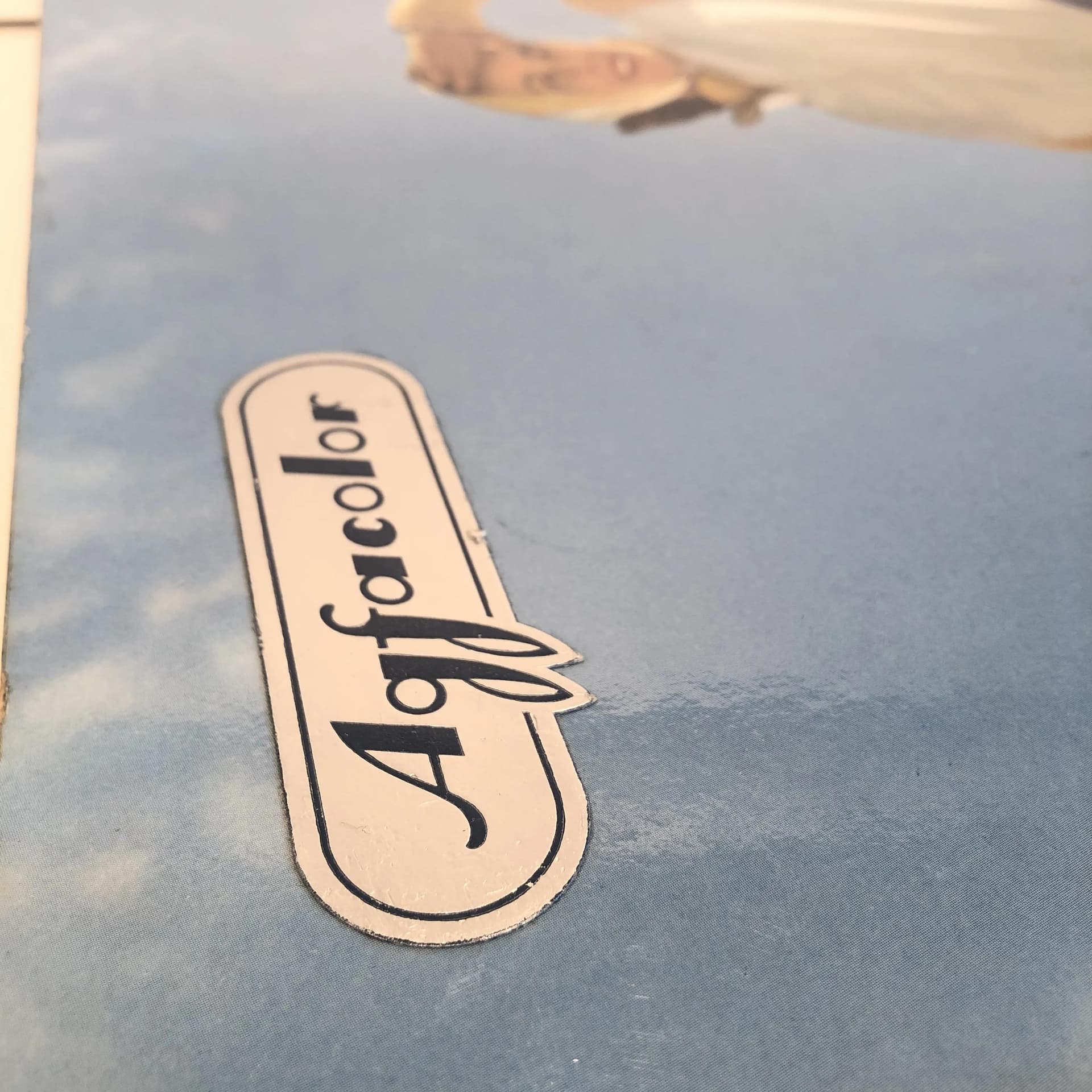 Reklama ścienna Agfacolor, biała, drewno, Niemcy, lata 60. - 29963