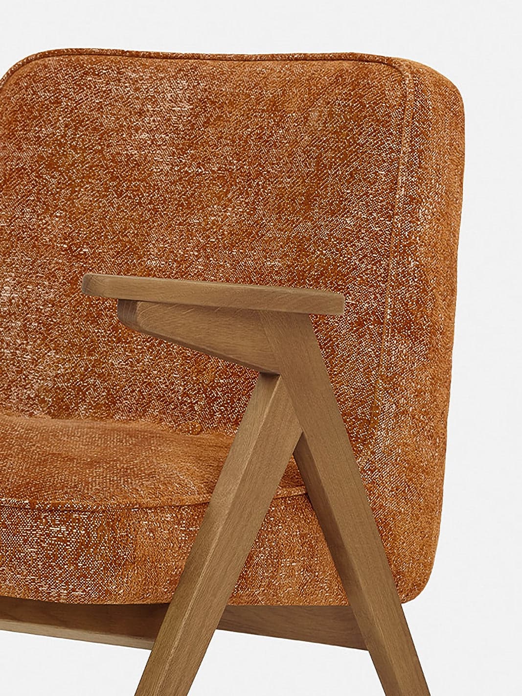 Fotel Bunny, Marble Orange, dąb 03 Dark, proj. J. Chierowski, 366 Concept - 30167