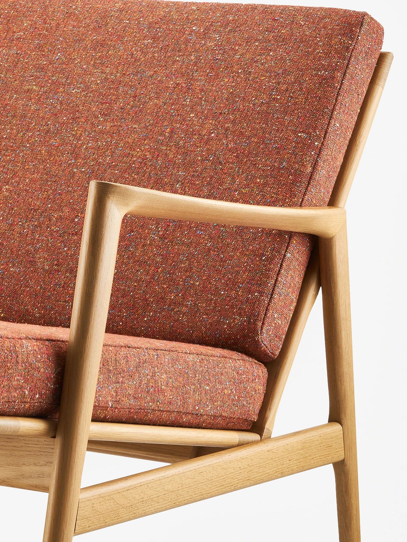 Stefan Armchair 70x79x76 cm oak, Grain fabric rusty red, Grain collection - 30159