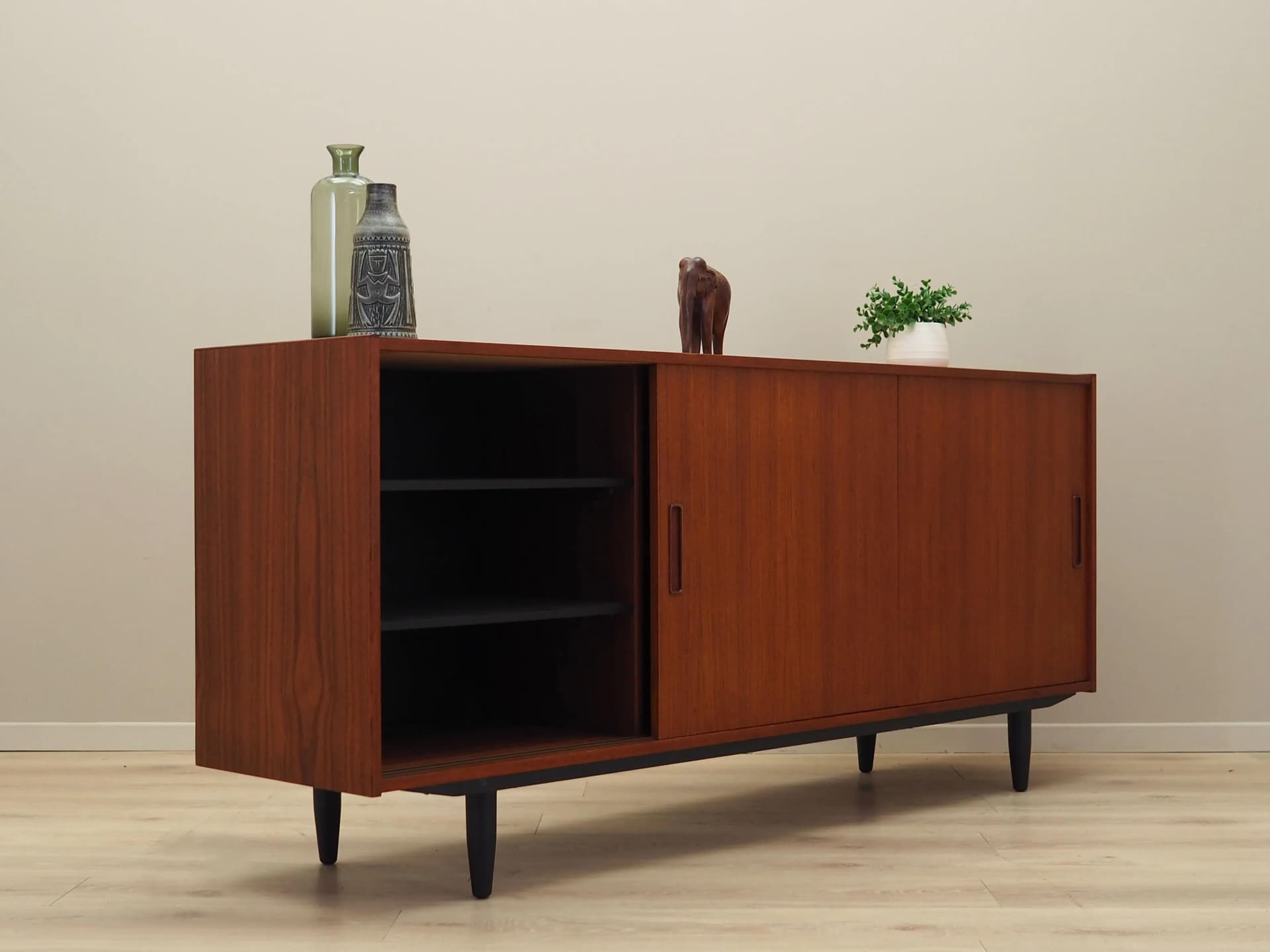 Sideboard, brown teak, Denmark, 1970s - 30135