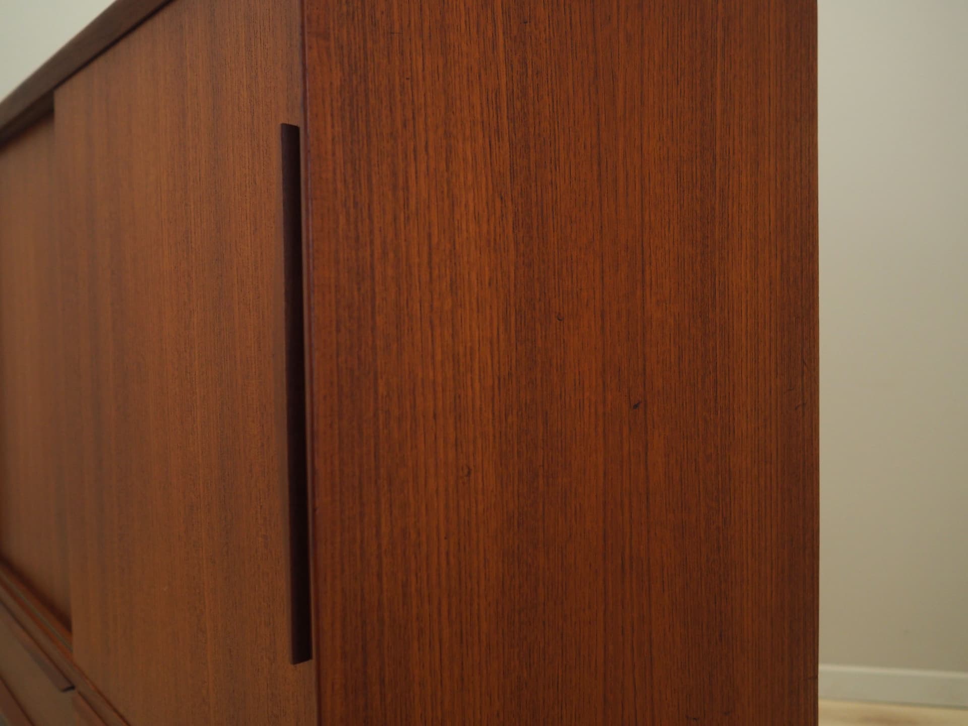 Highboard, brown teak, Denmark, 1960s. - 64640