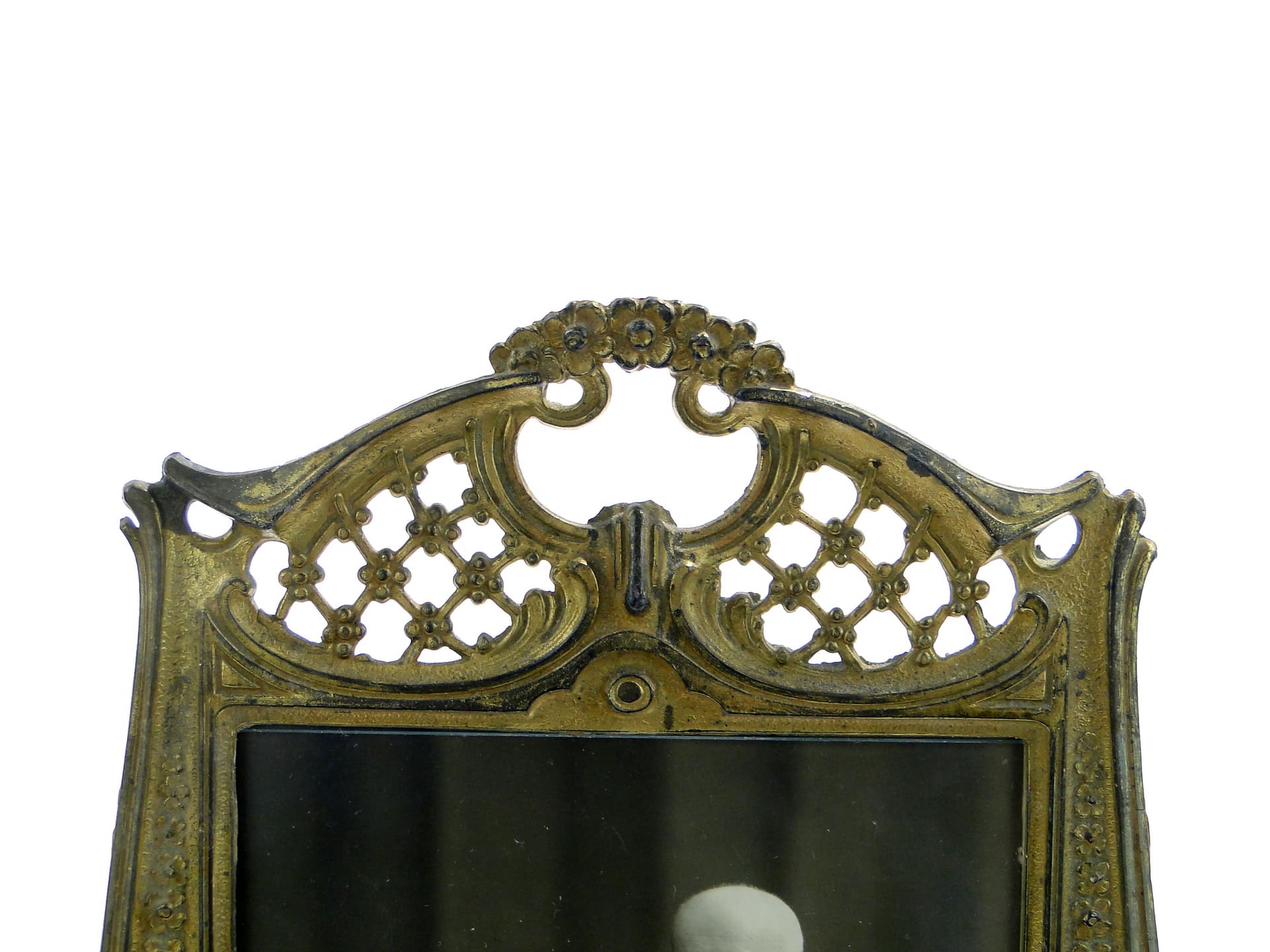 Ramka na zdjęcie Art Nouveau, złocony metal, Austria, początek XX w. - 3608