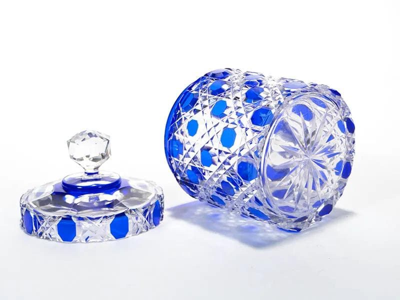 Lidded container, transparent crystal, Austria, 1920s - 30298