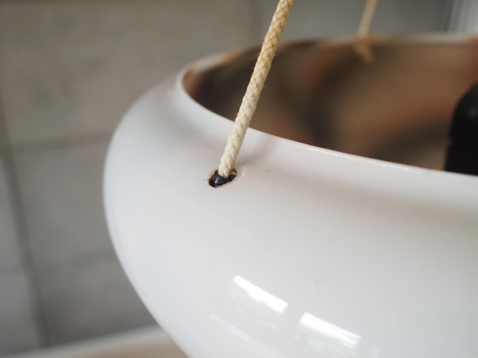 Lampa wisząca, szkło biały, Dania, lata 70. - 30352