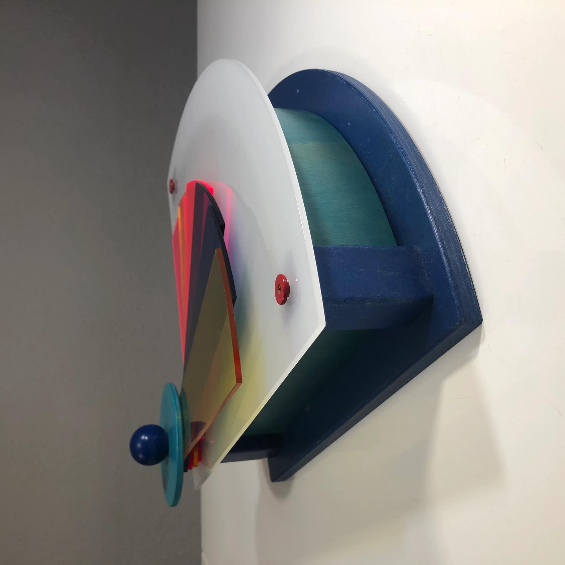 Kinkiet Memphis, multicolor, sklejka, plexi, Haba, Niemcy, lata 90. - 30212