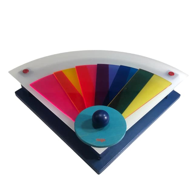 Kinkiet Memphis, multicolor, sklejka, plexi, Haba, Niemcy, lata 90. - WYMIARY