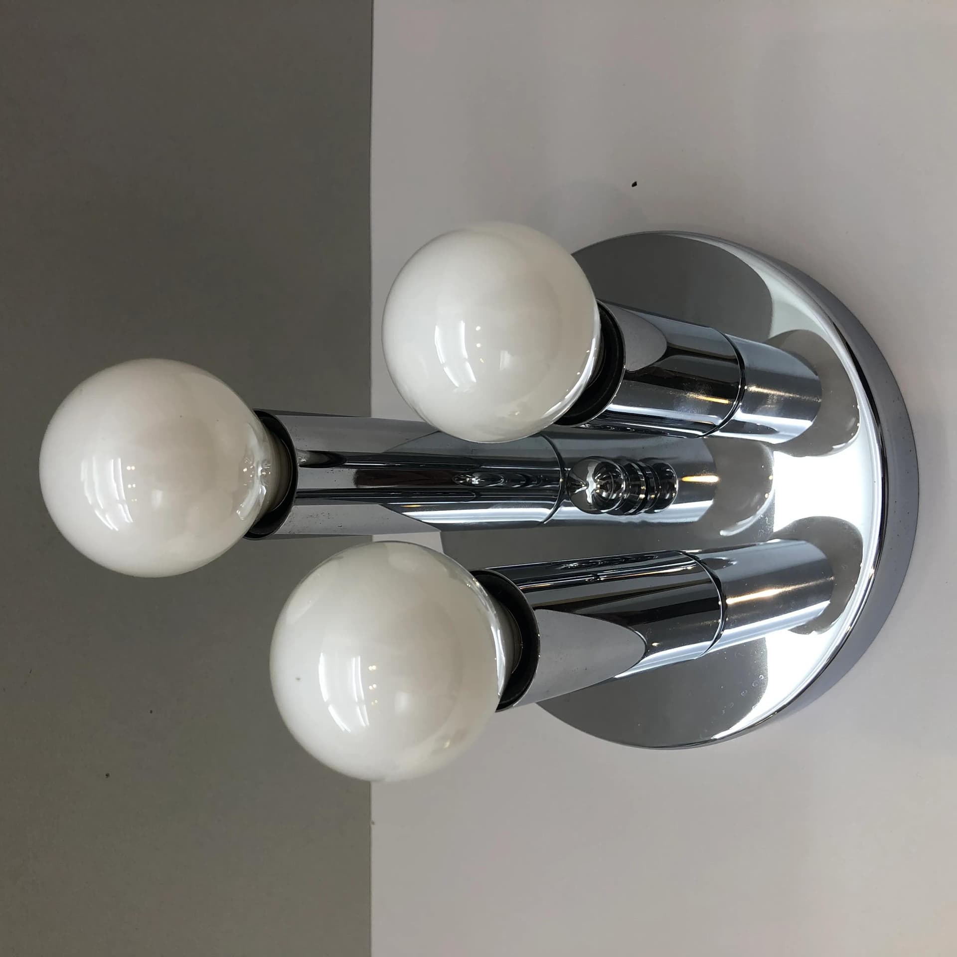 Srebrna lampa ścienno-sufitowa, dla Sölken Leuchten, Niemcy, lata 70. - 30442