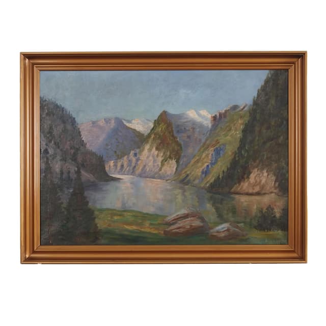 Obraz olejny multicolor, płótno, Dania, lata 70. - WYMIARY