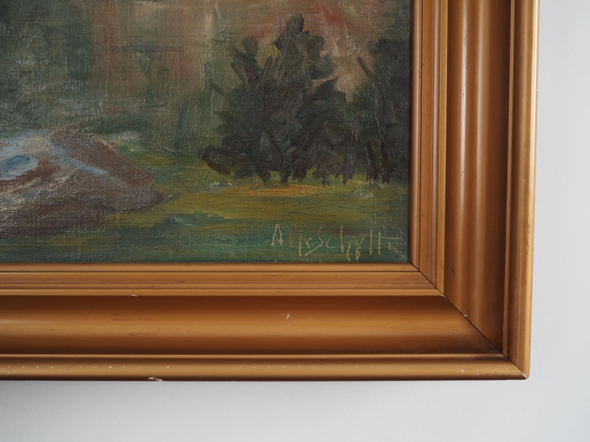 Obraz olejny multicolor, płótno, Dania, lata 70. - 30337