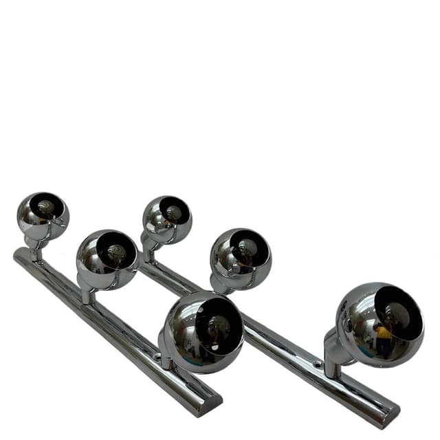 Pair of wall sconces, chrome silver steel, Bankamp Leuchten, Germany, 1980s. - DIMENSION