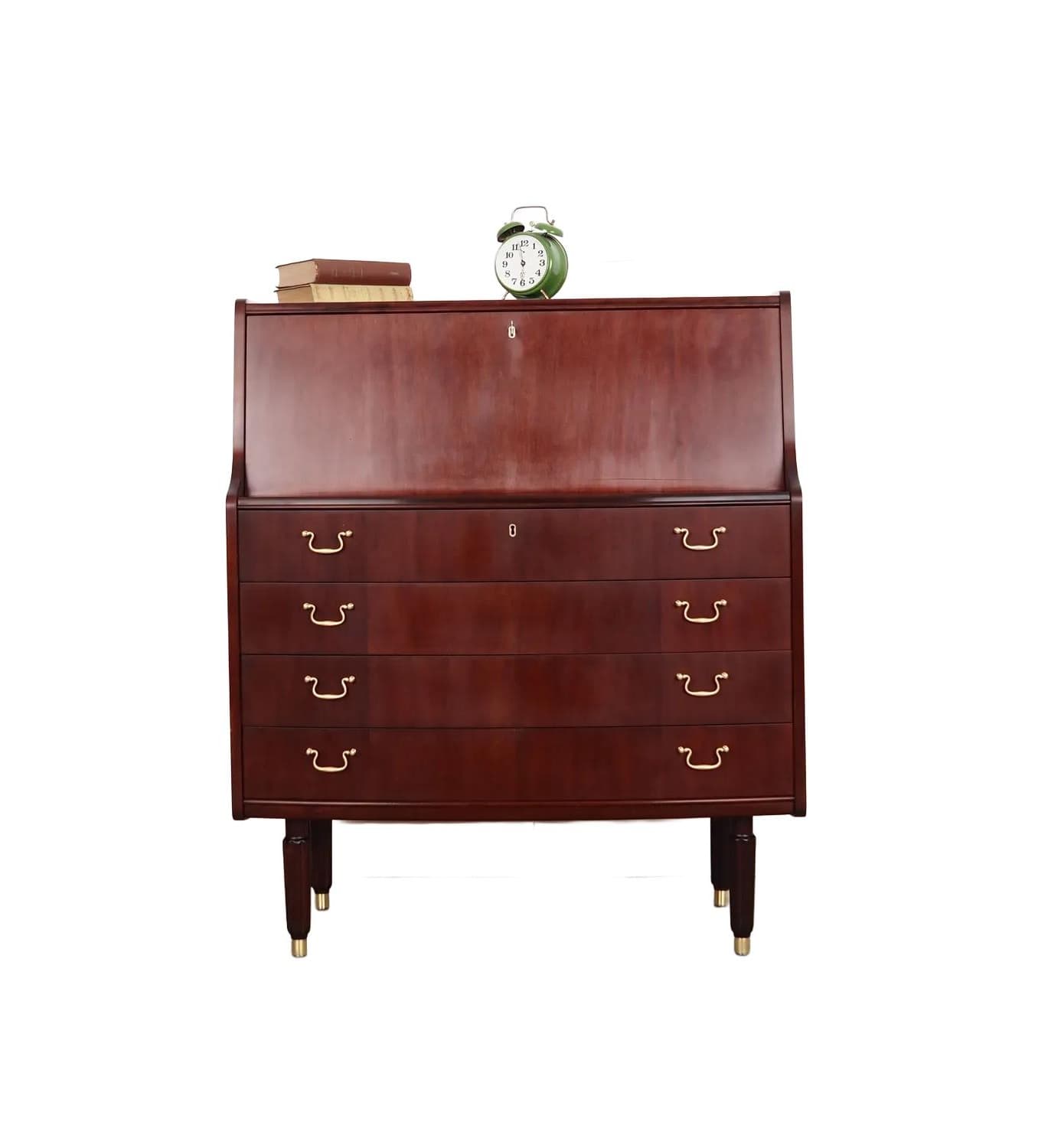 Sekretarzyk, mahoń ciemny, PMJ Viby J, Dania, lata 70.