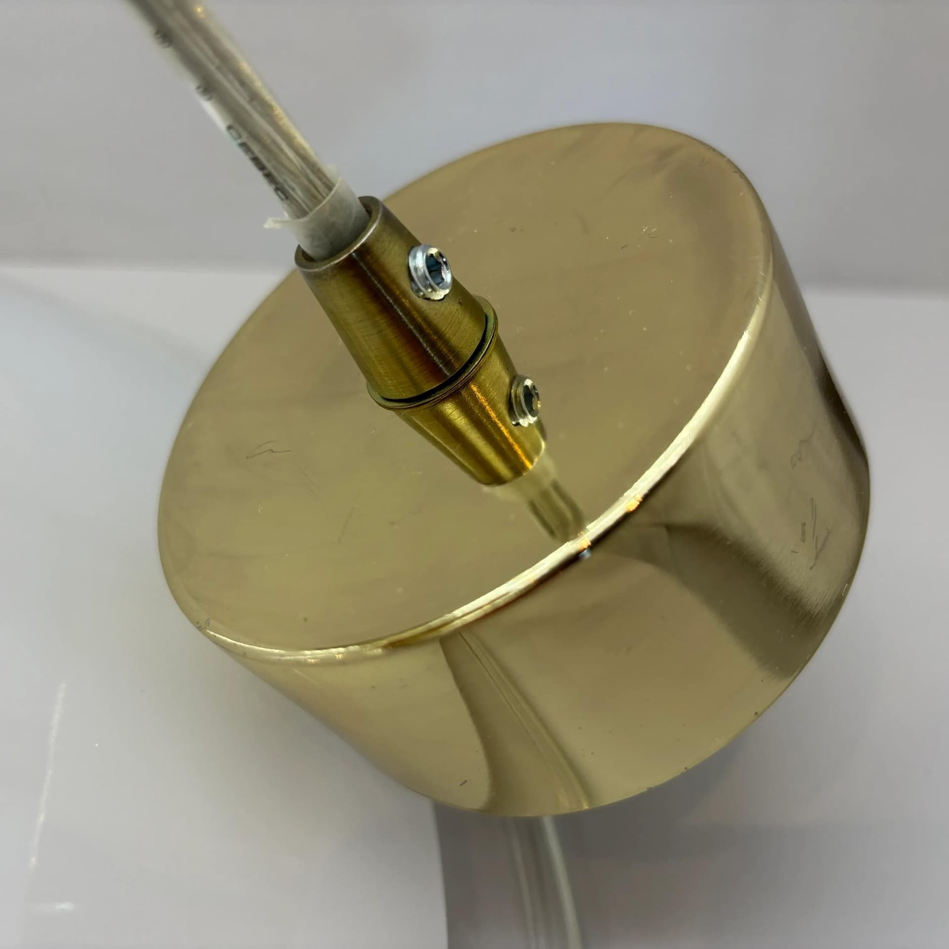 Lampa wisząca, białe szkło, metal, Niemcy, lata 90. - 30413