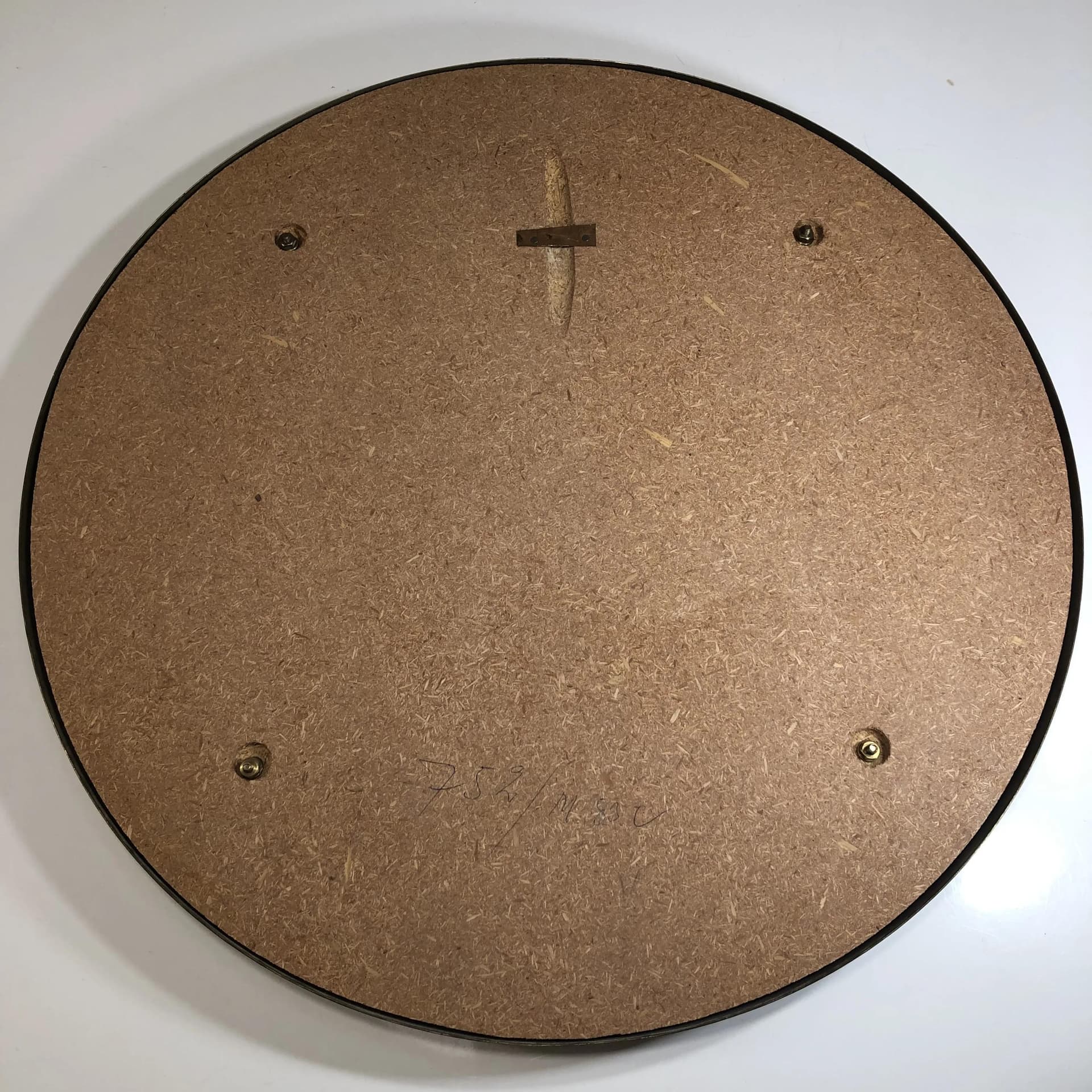 Wall mirror round, golden brass, Sweden, 1970s. - 30390