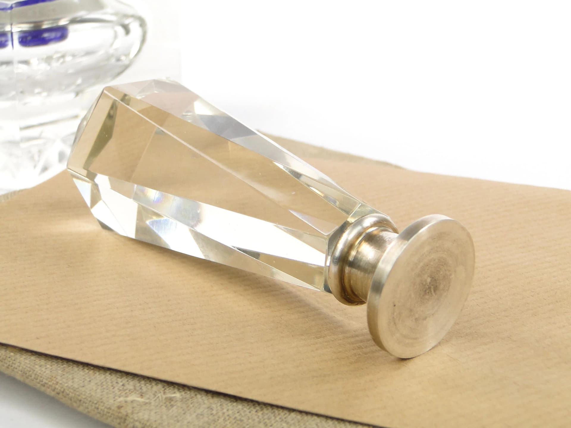 Desk Seal, transparent crystal, silver, Germany, early 20th c. - 30638