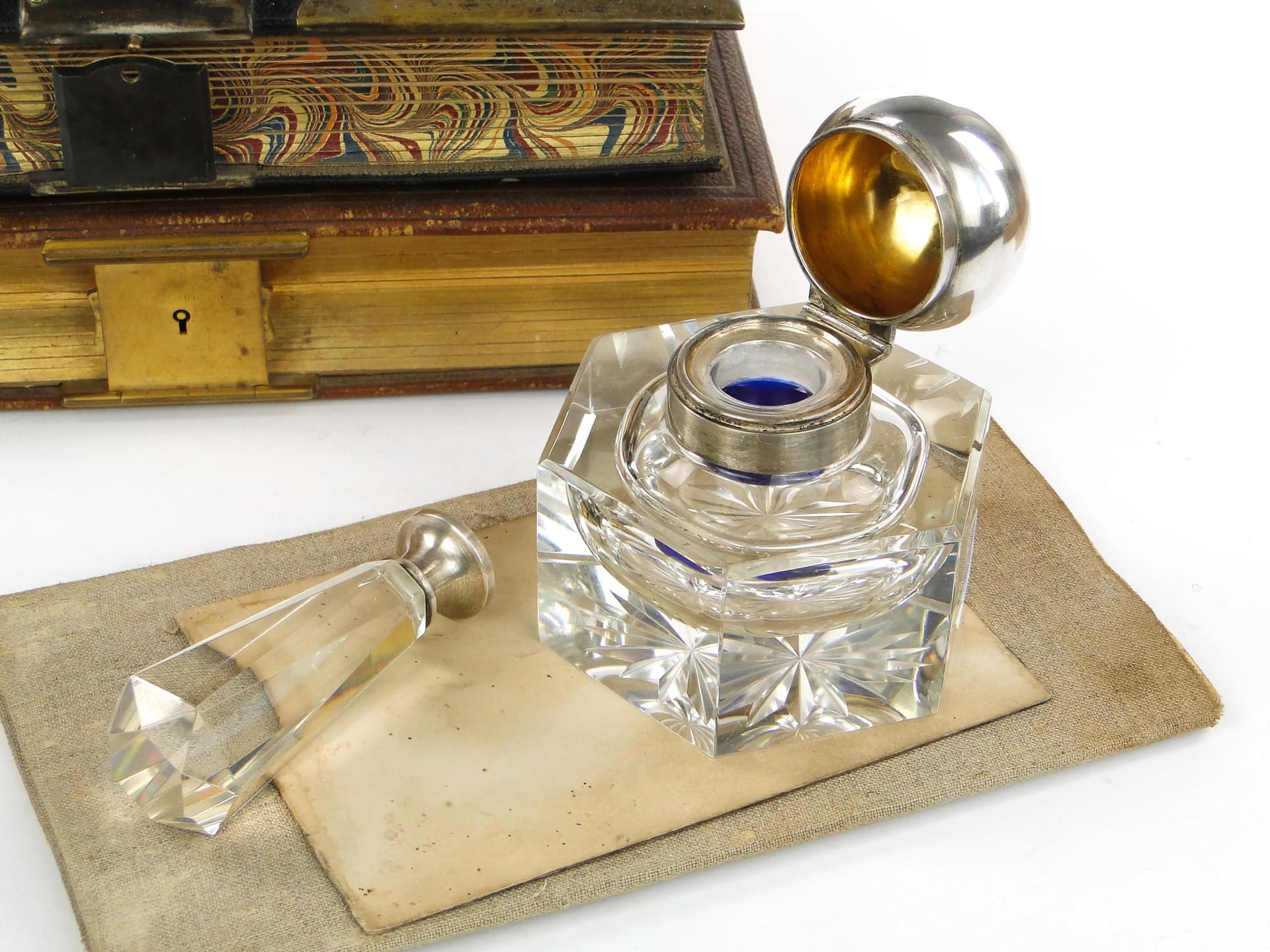 Desk Seal, transparent crystal, silver, Germany, early 20th c. - 30641