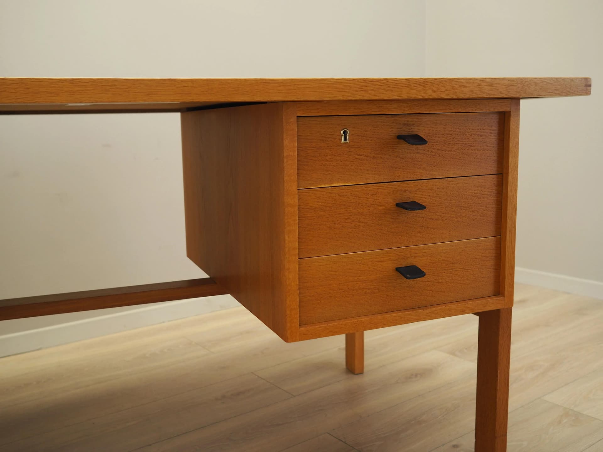 Desk, yellow ash, by S. A. Madsen, Denmark, 1960s - 30759