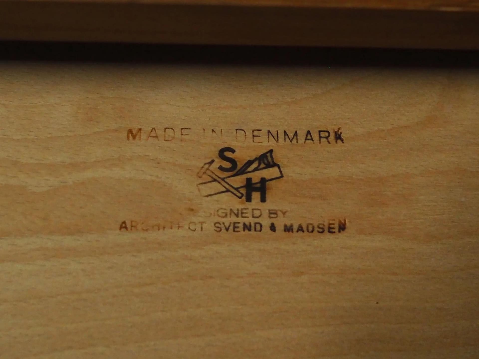 Desk, yellow ash, by S. A. Madsen, Denmark, 1960s - 30758