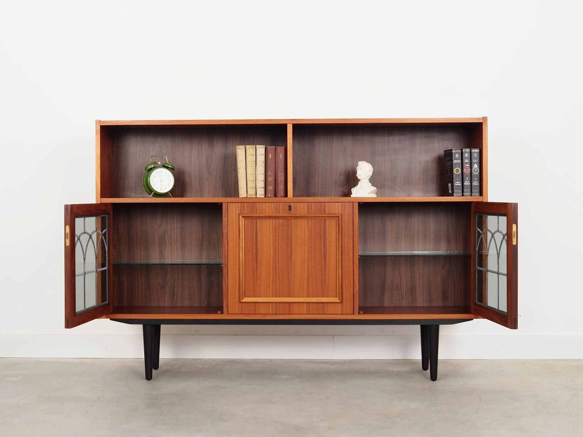 Bookcase, dark brown teak, Denmark, 1970s - 30744