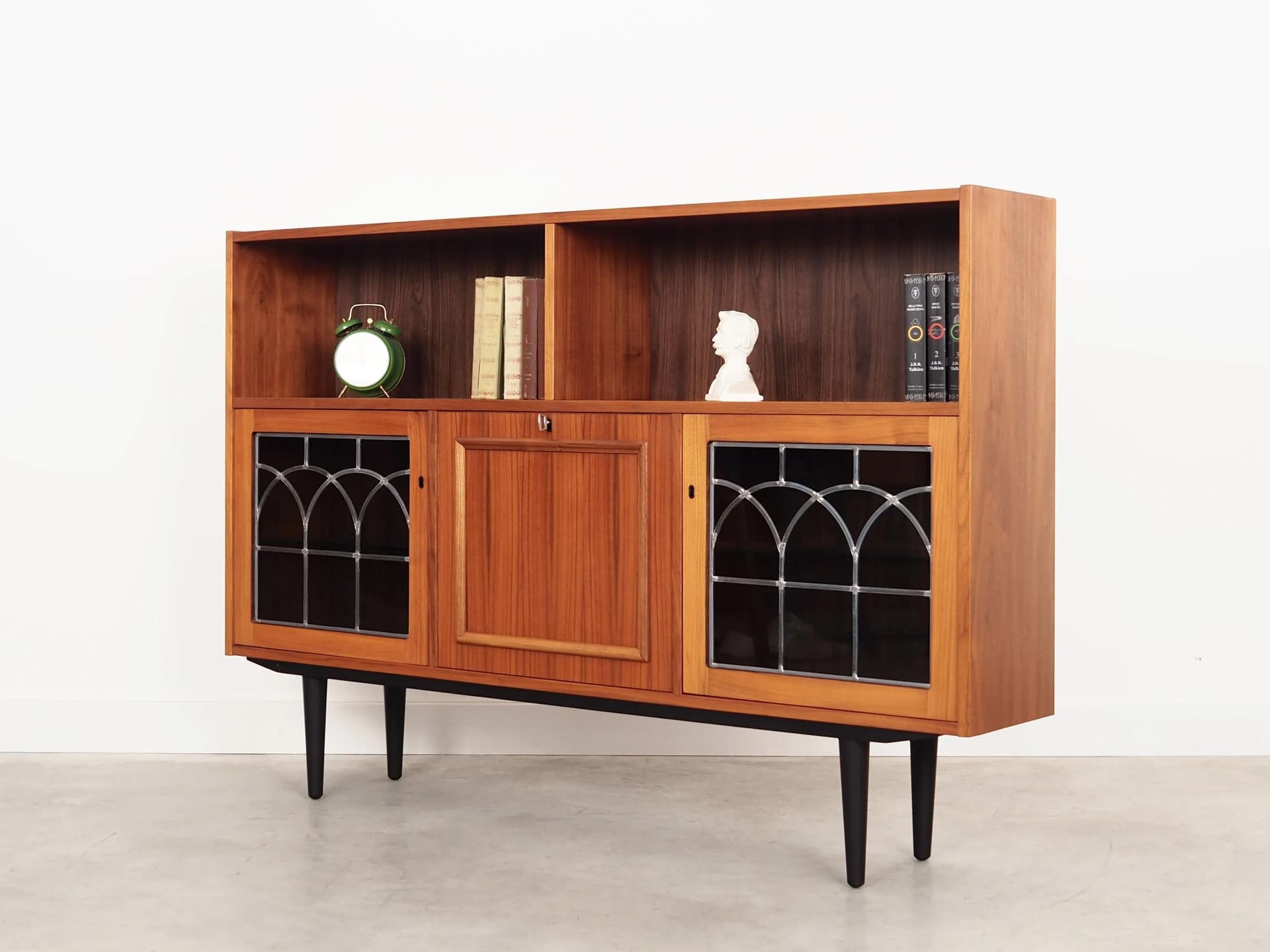 Bookcase, dark brown teak, Denmark, 1970s - 30746