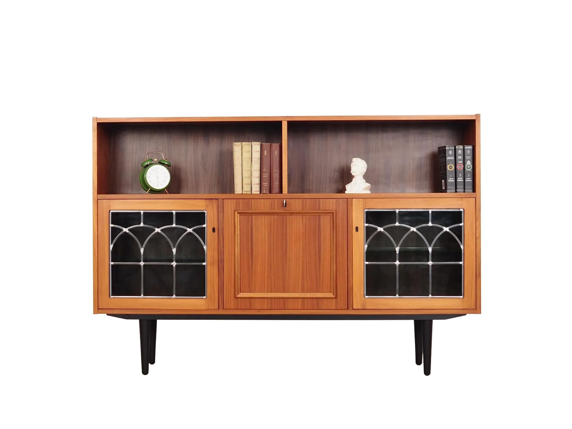 Bookcase, dark brown teak, Denmark, 1970s