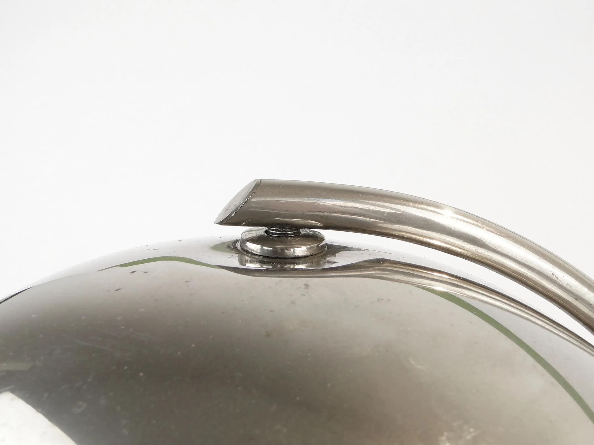 Desk Lamp Art Deco, silver nickel-plated brass, Jeżmyk, Poland, 1940s. - 30631