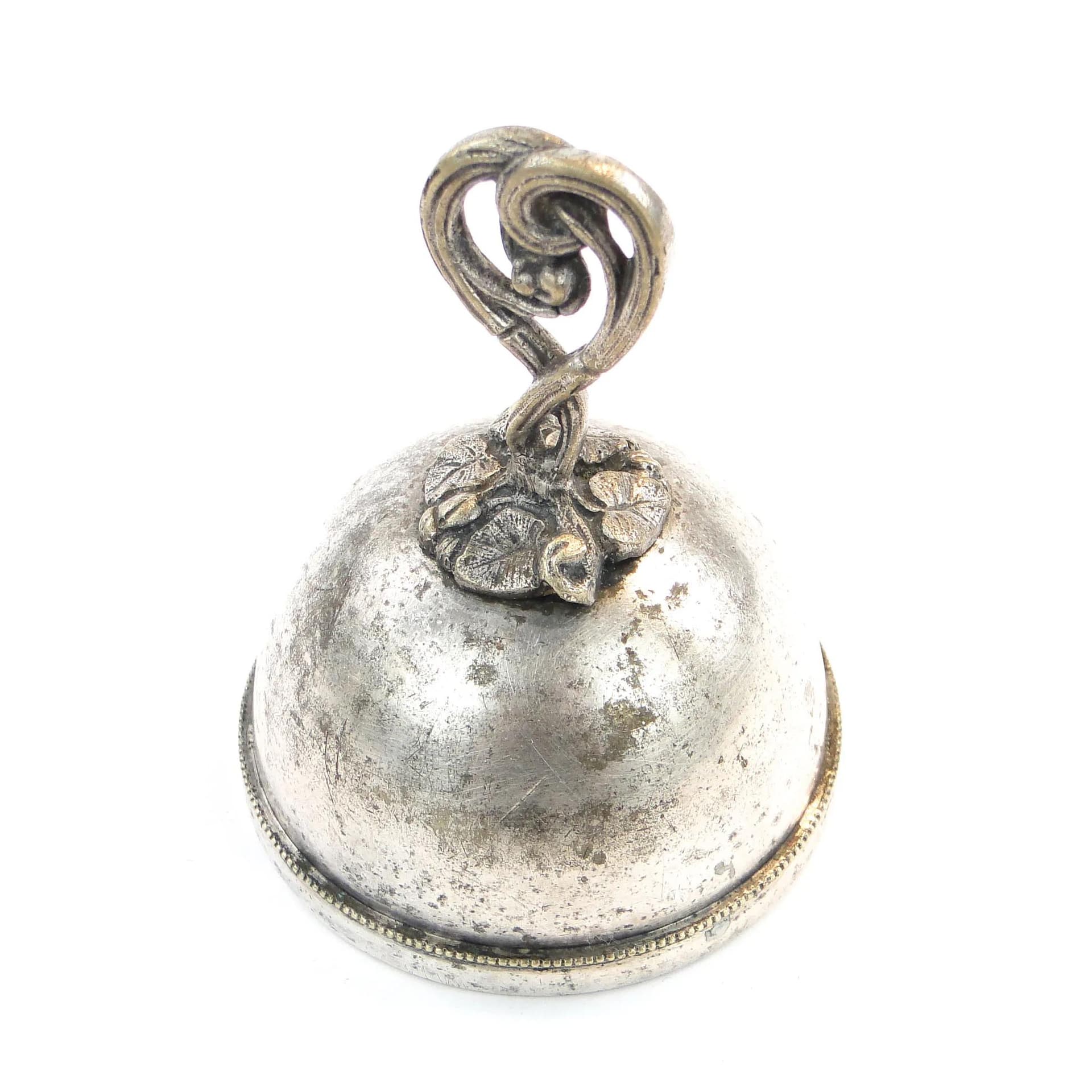 Dzwonek stołowy, secesja, mosiądz srebrzony, Polska, XIX wiek - 30621