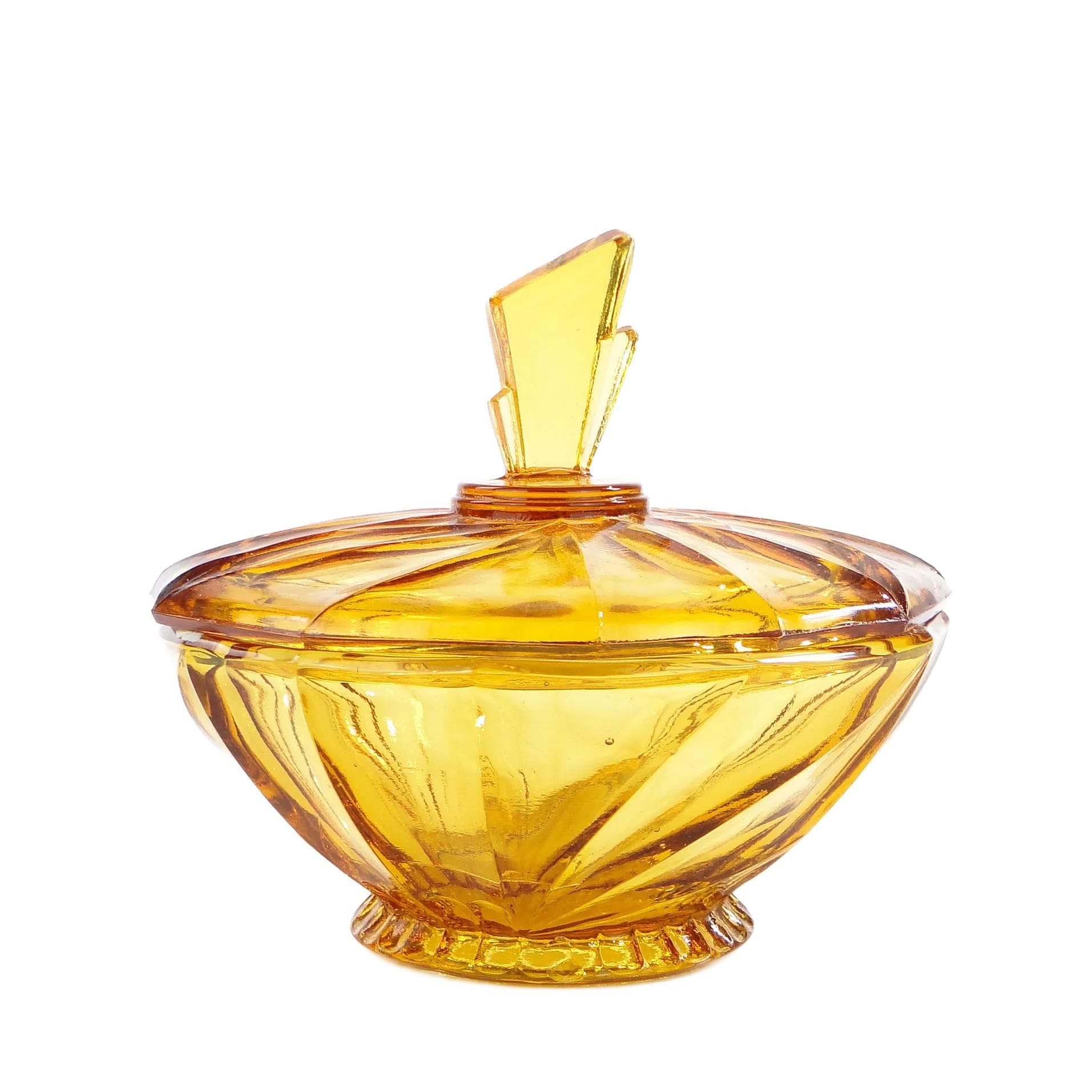 Bonbonniere Art Deco, golden, glass, Poland, 1920s.