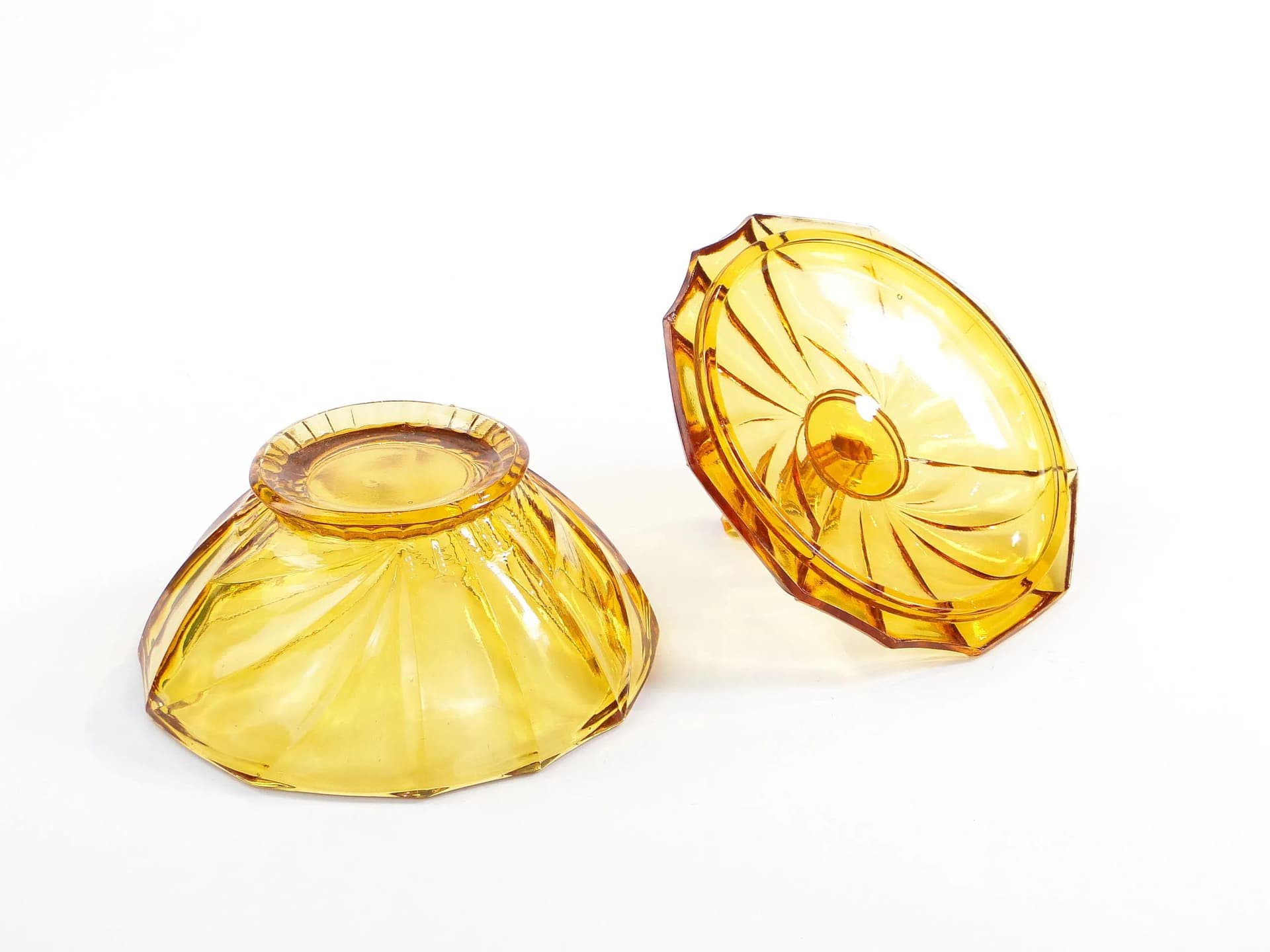 Bonbonniere Art Deco, golden, glass, Poland, 1920s. - 30614