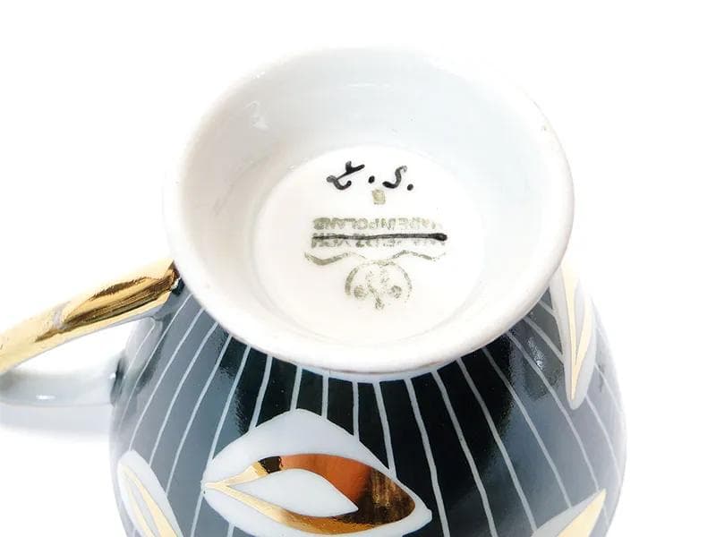 Cup Kwiatogal, grey porcelain, Poland, 1960s - 30862