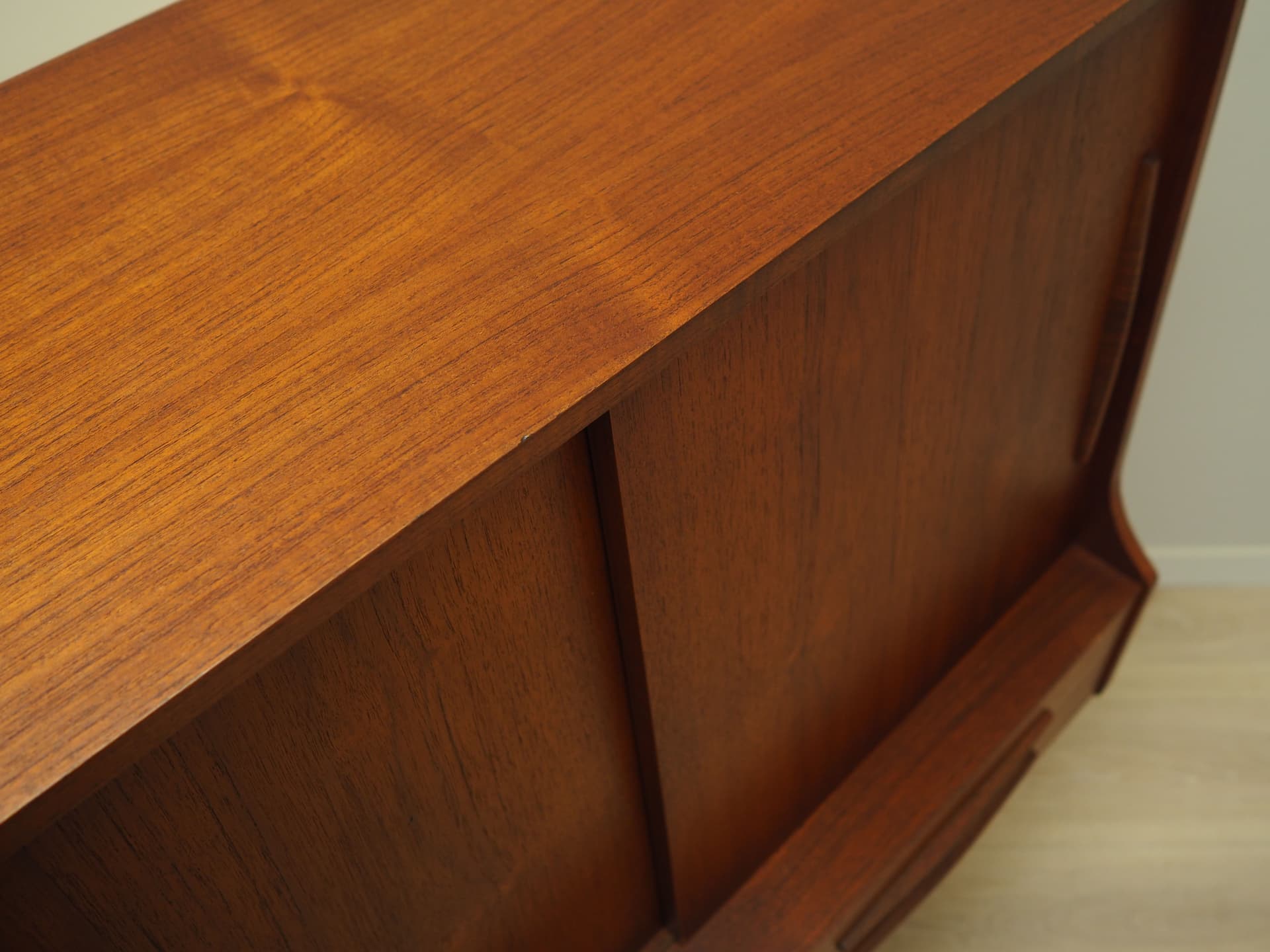 Highboard, dark brown teak, Denmark, 1960s. - 64518