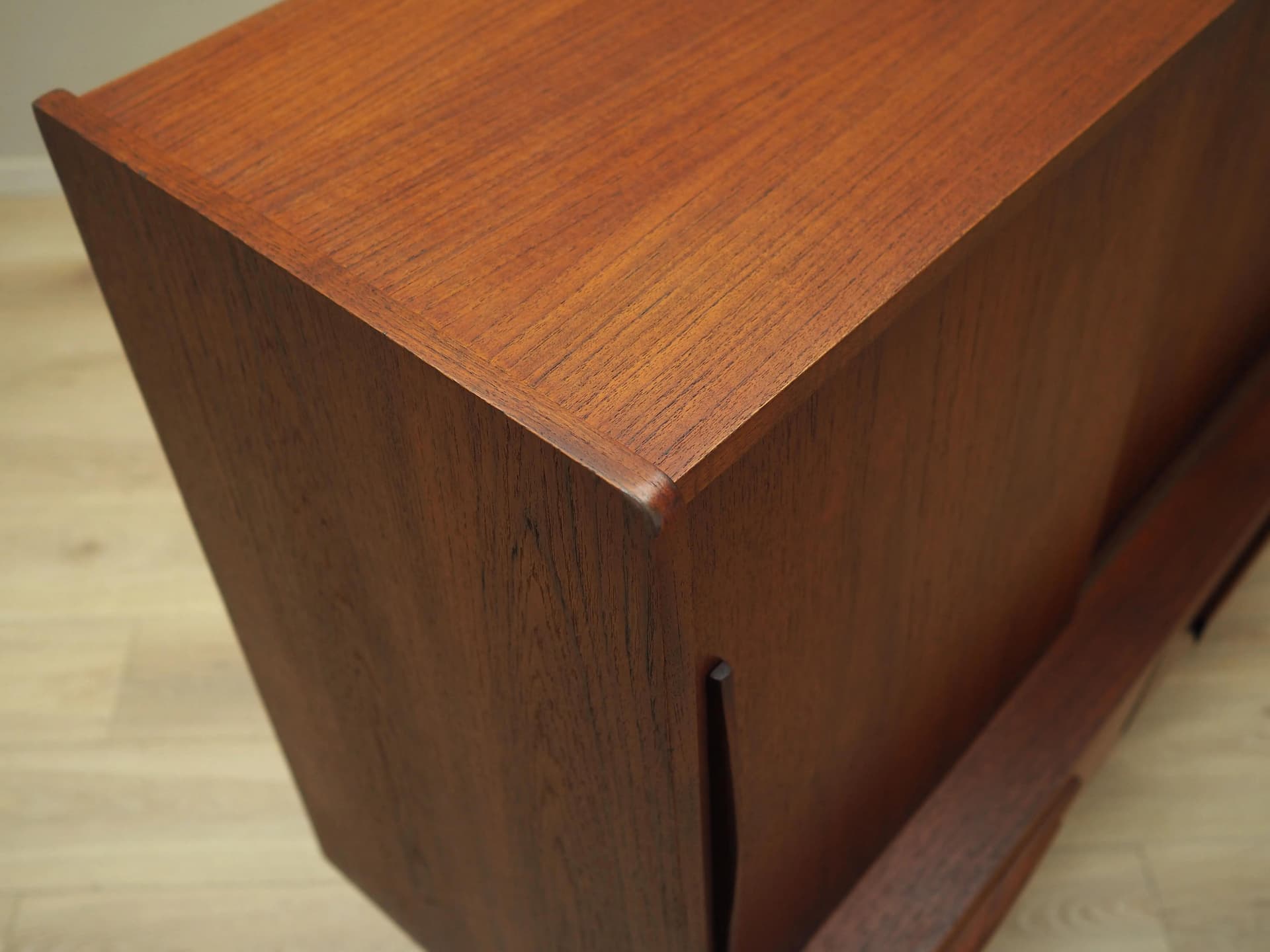 Highboard, dark brown teak, Denmark, 1960s. - 30696