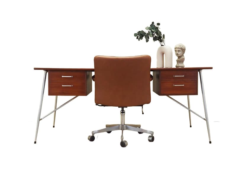 Biurko Model 202, teak brązowy, proj. B. Mogensen, Søborg Møbelfabrik, Dania, lata 60.